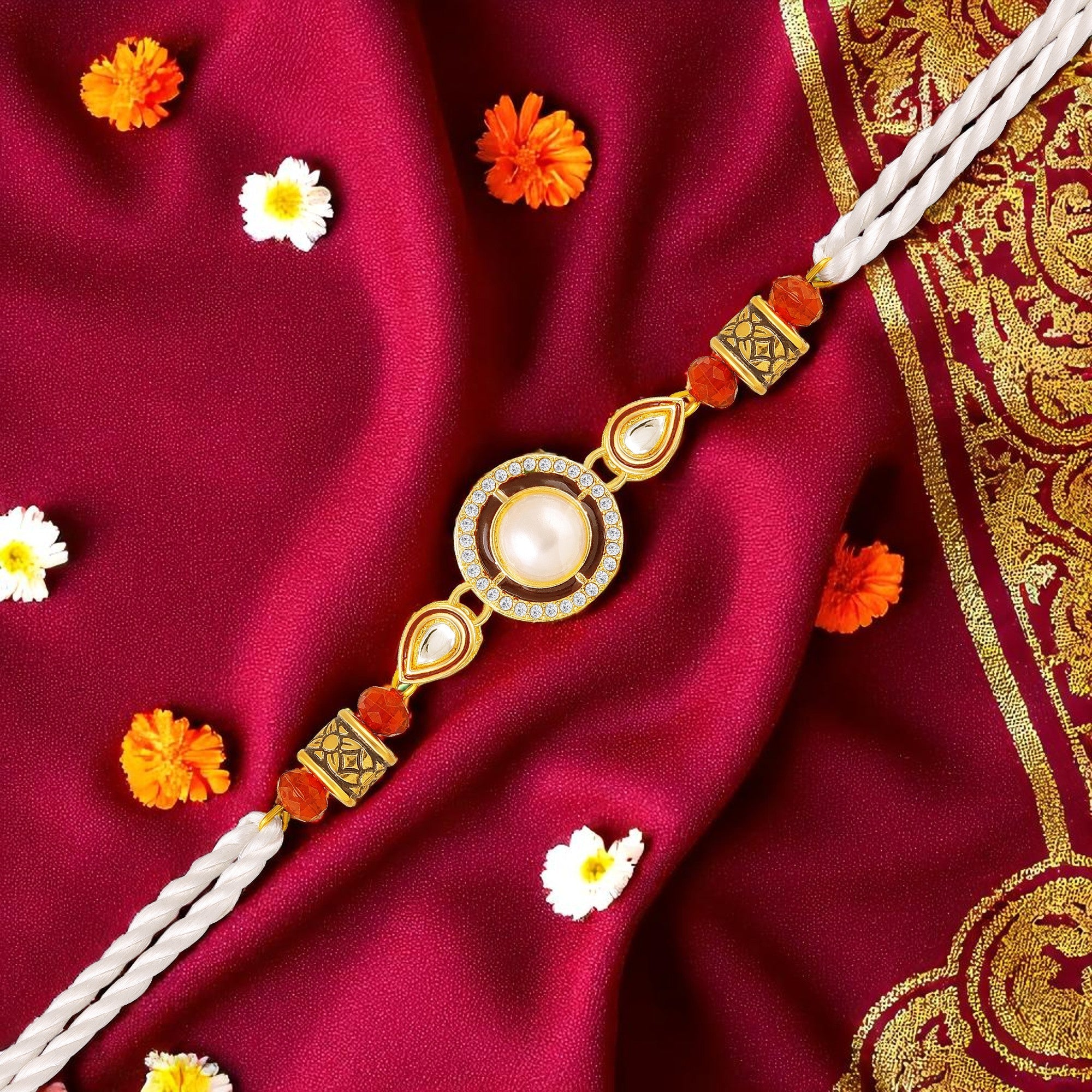 Premium Artificial Pearl Rakhi for Brother