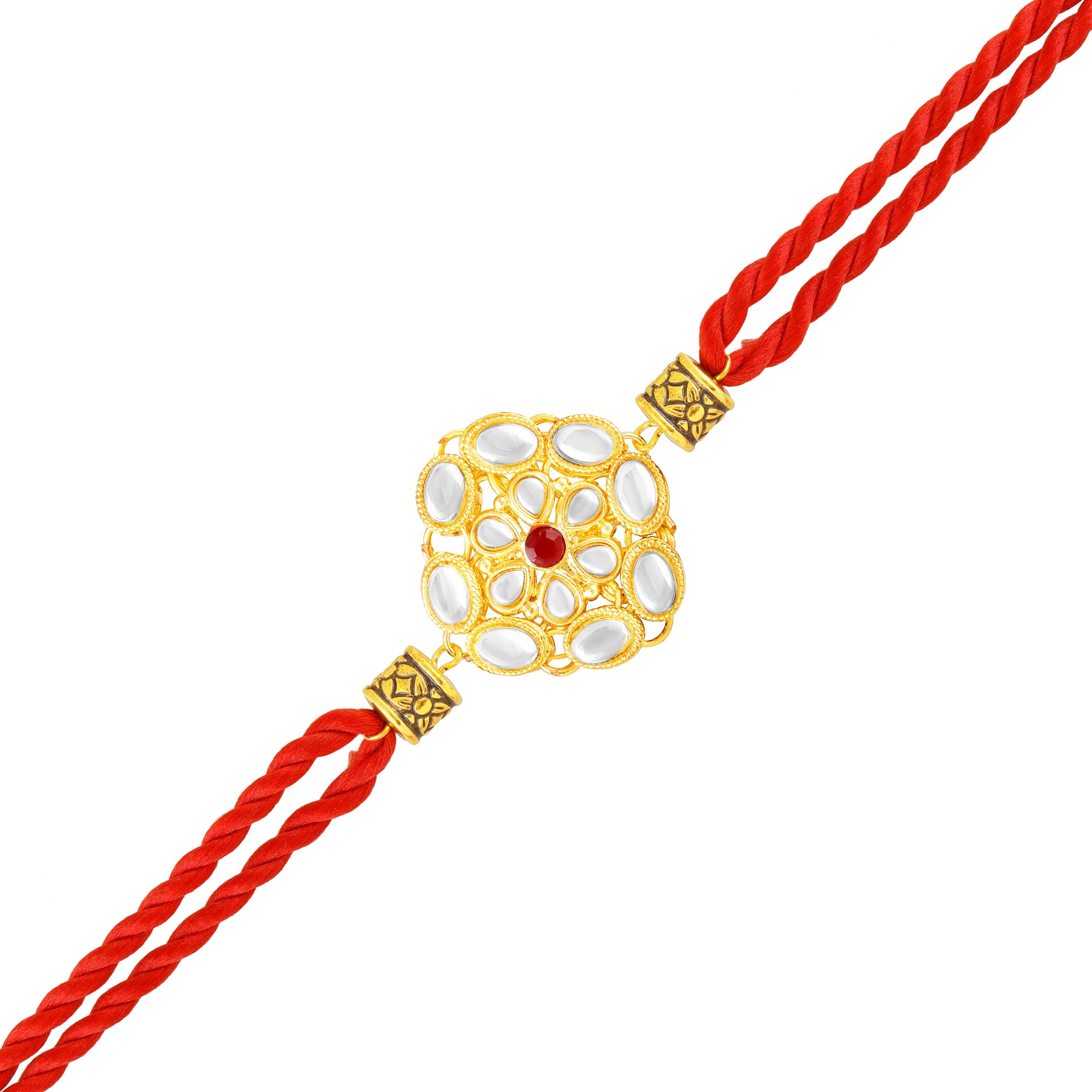 Traditional Kundan Rakhi for Brother