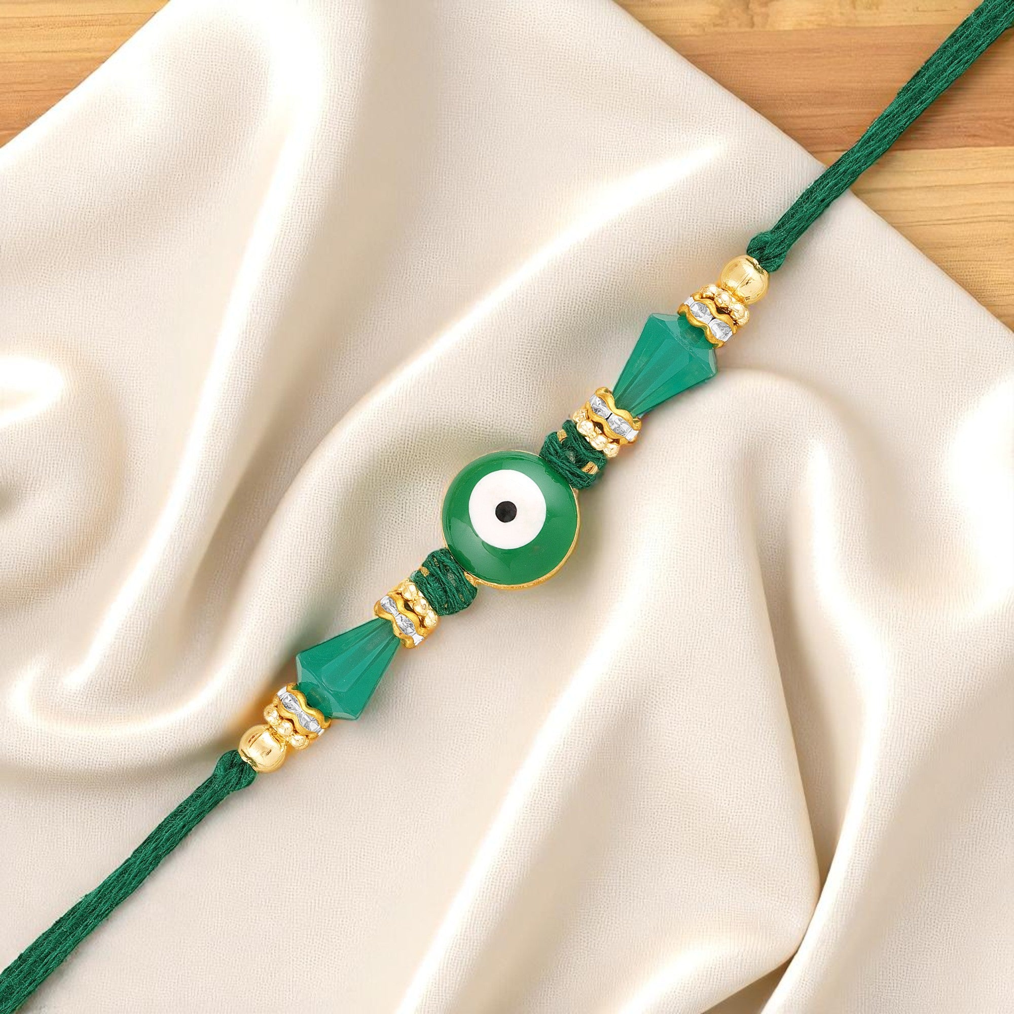 Green Evil Eye Rakhi for Brother