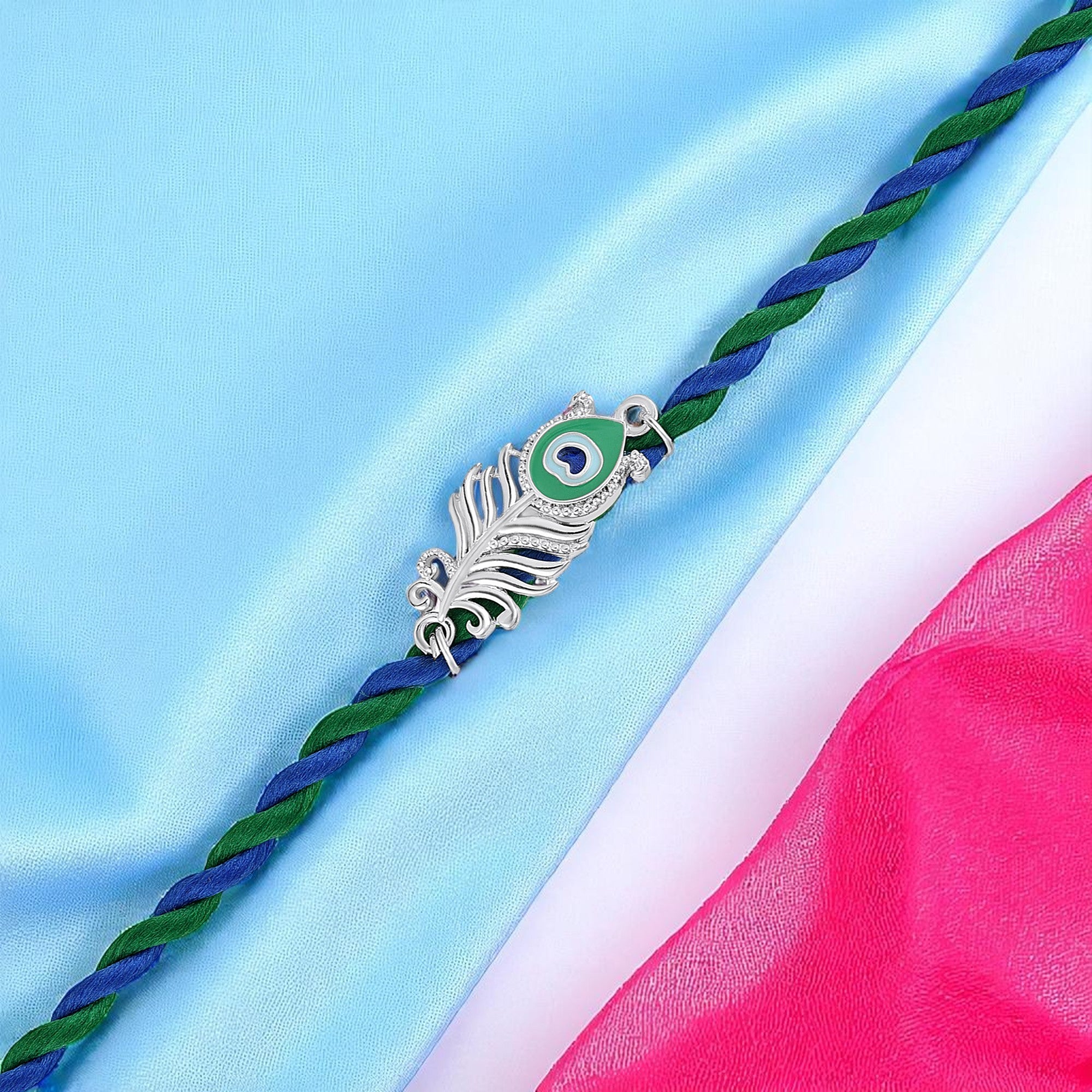 Peacock-Feather-Shaped Rakhi for Brother