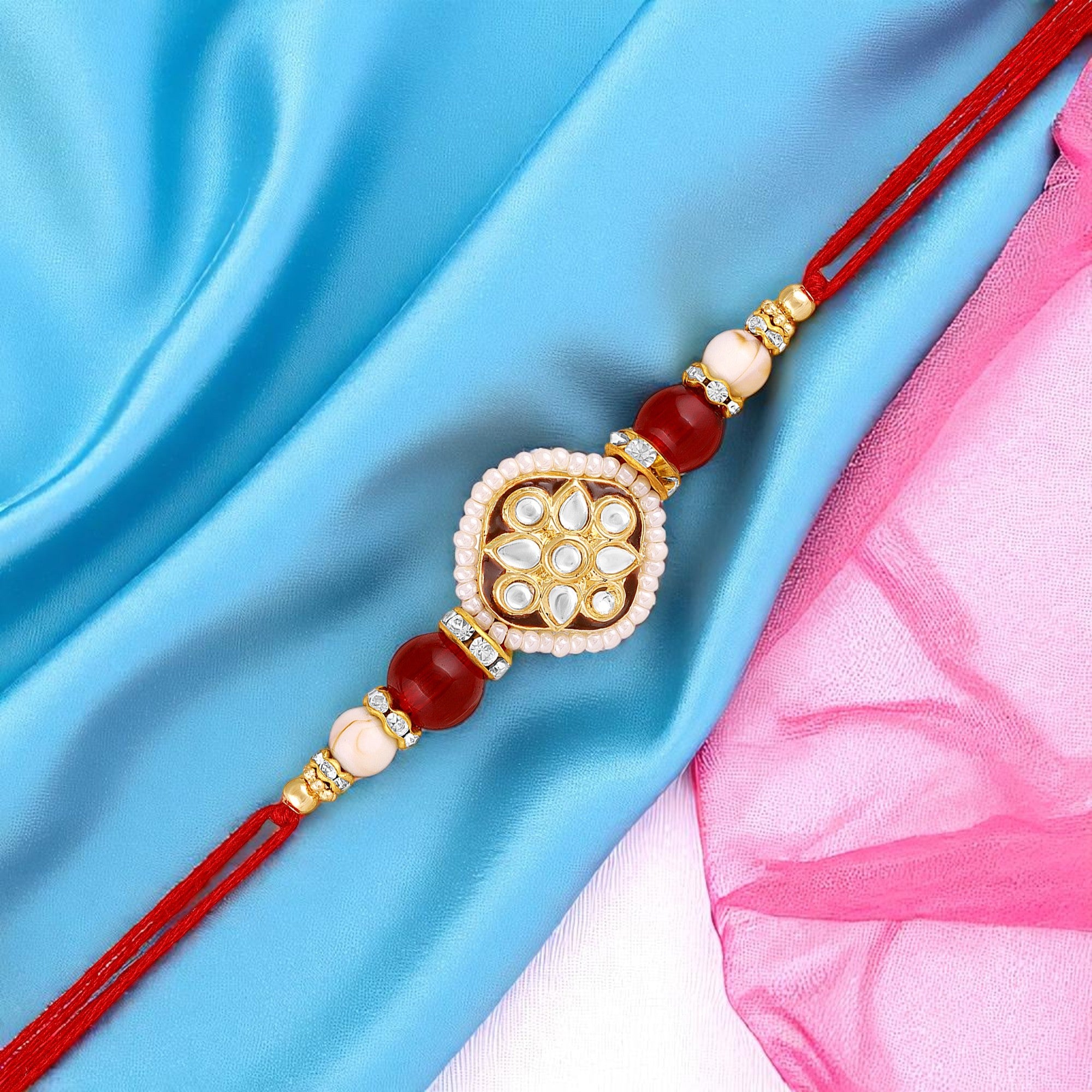 Traditional Kundan Rakhi for Brother