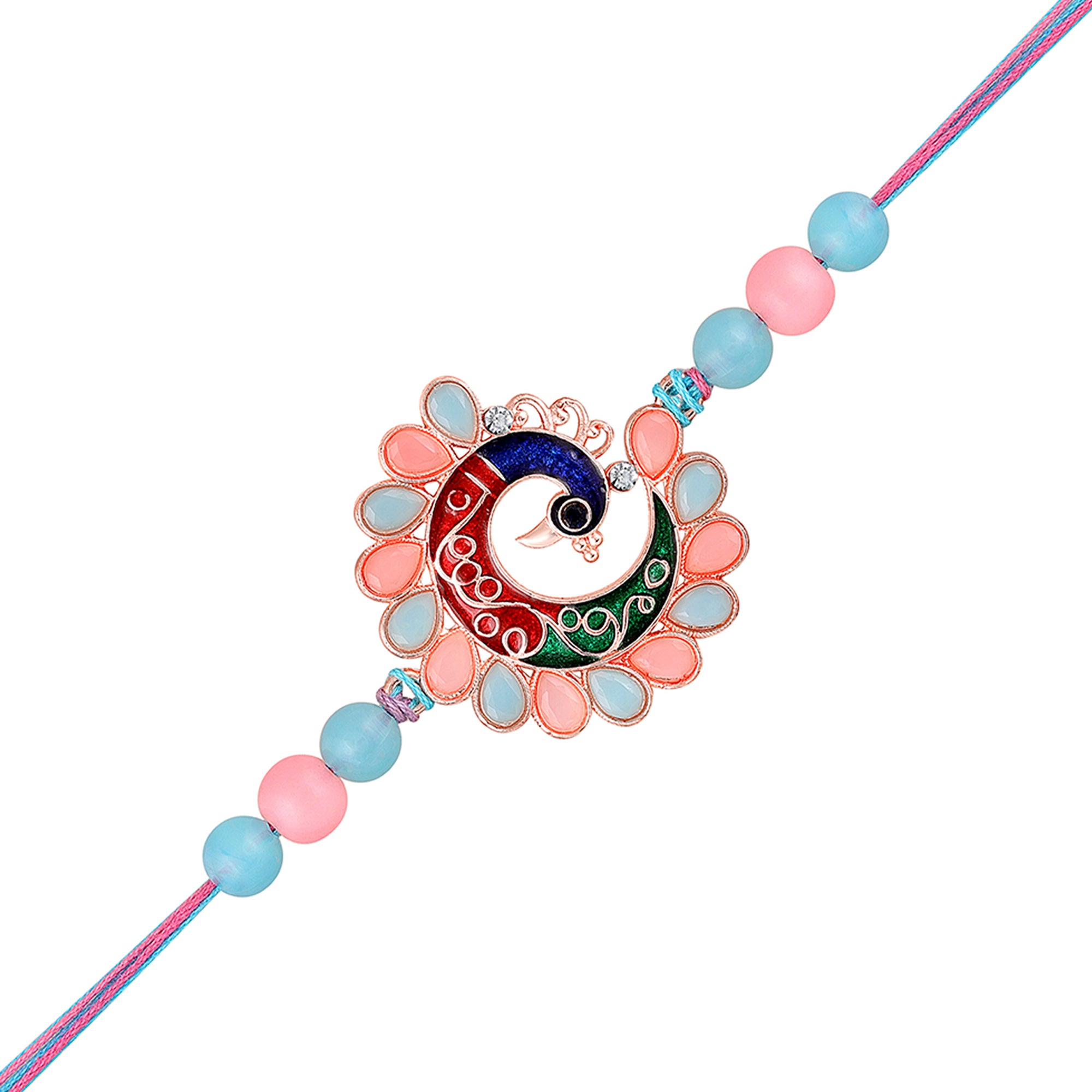 Colorful Peacock-Shaped Rakhi for Brother