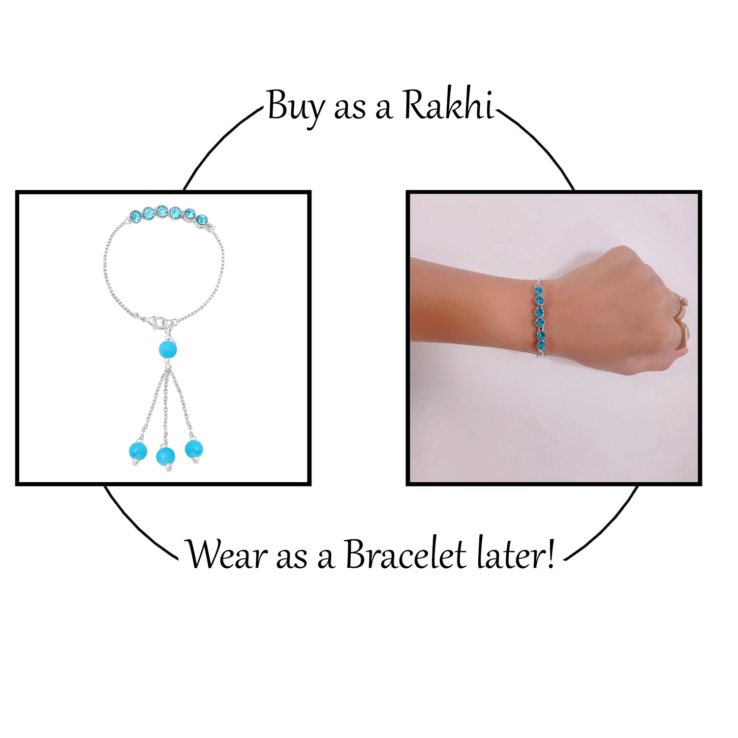 Blue Crystals Lumba Rakhi