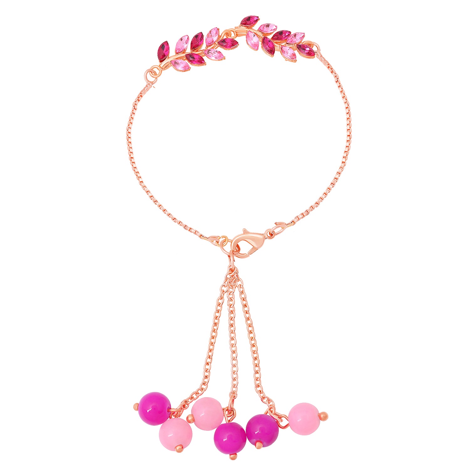 Leaf Shaped Lumba Rakhi Bracelet for Bhabhi with Crystals