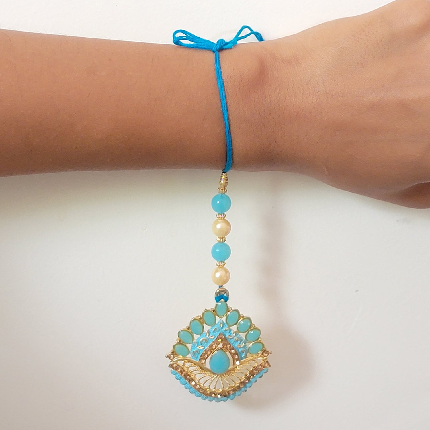 Blue Meenakari Work Lumba Rakhi
