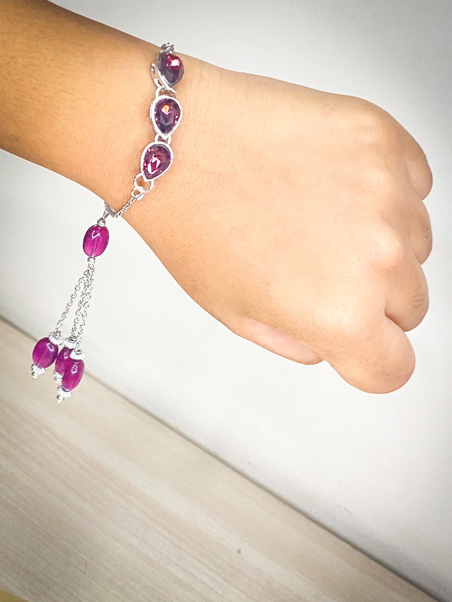 Maroon Water Drop Shape Lumba Rakhi