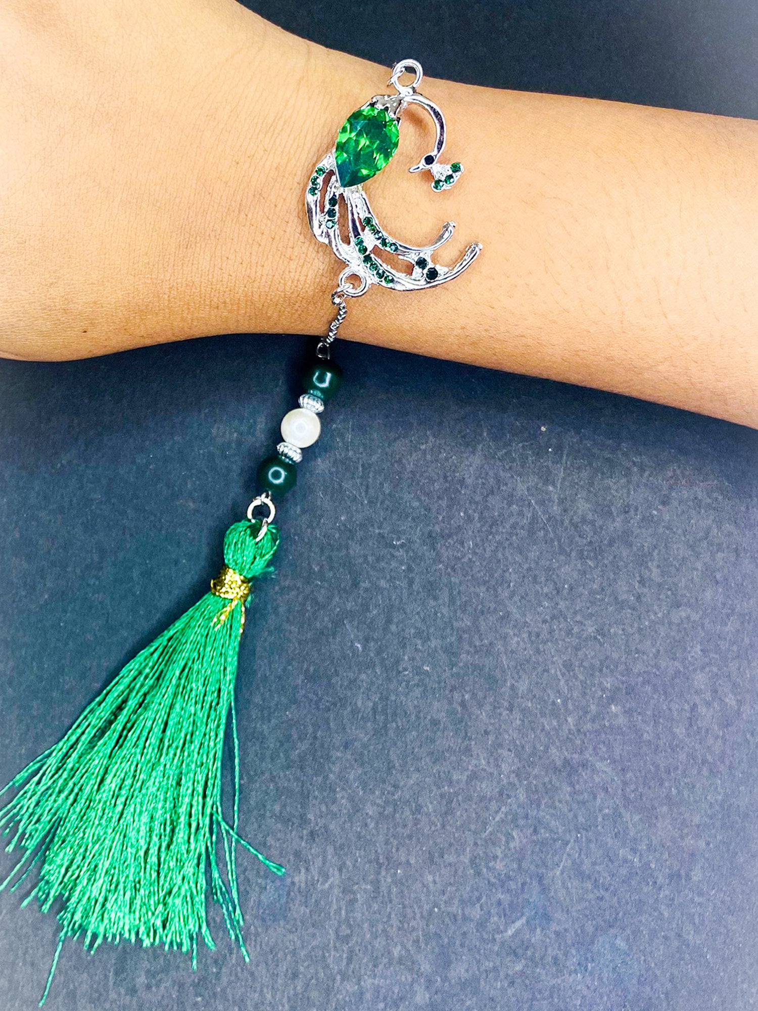 Peacock-Shaped Tassel Lumba Rakhi