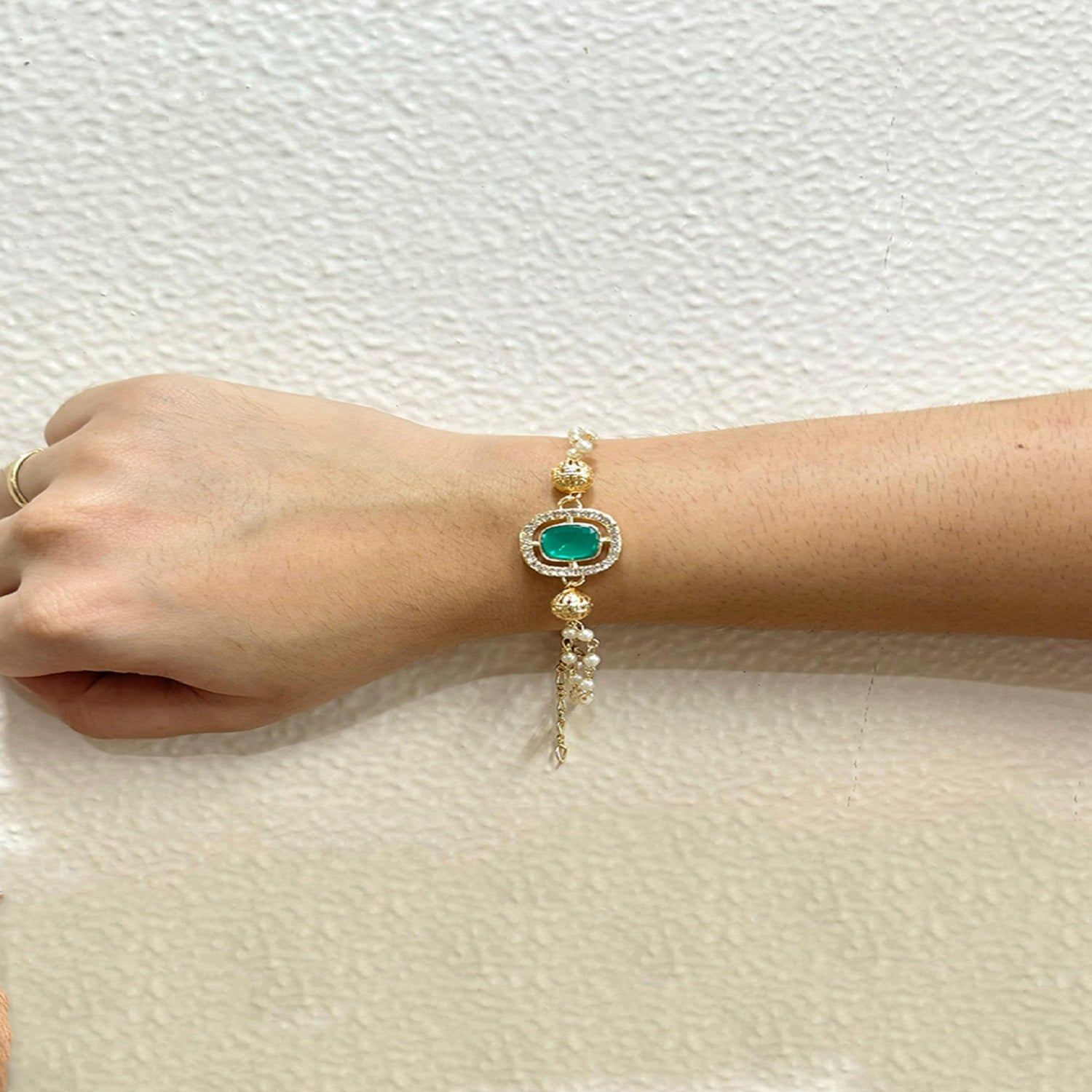 Classic Kundan Studded Ethnic Lumba Rakhi