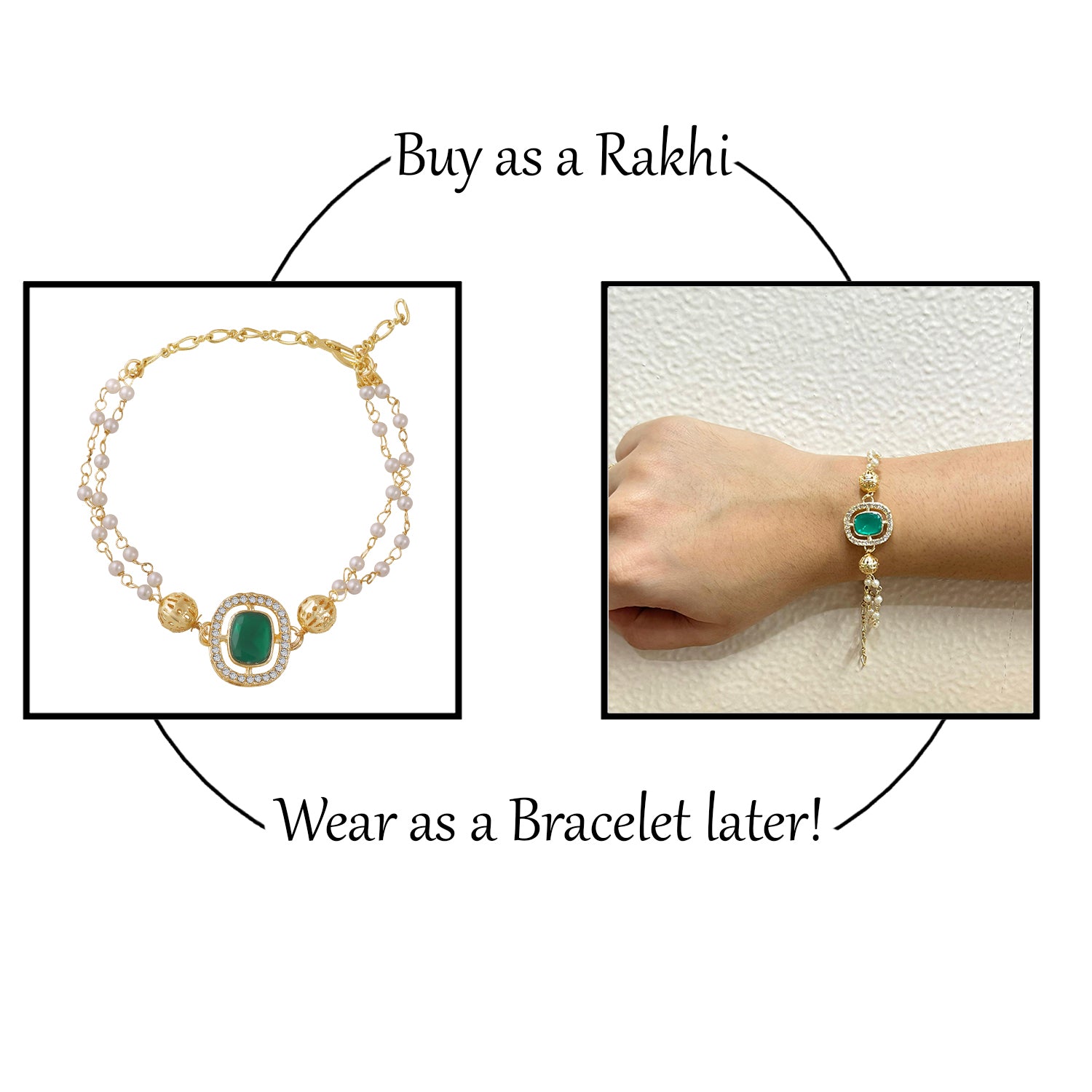 Classic Kundan Studded Ethnic Lumba Rakhi