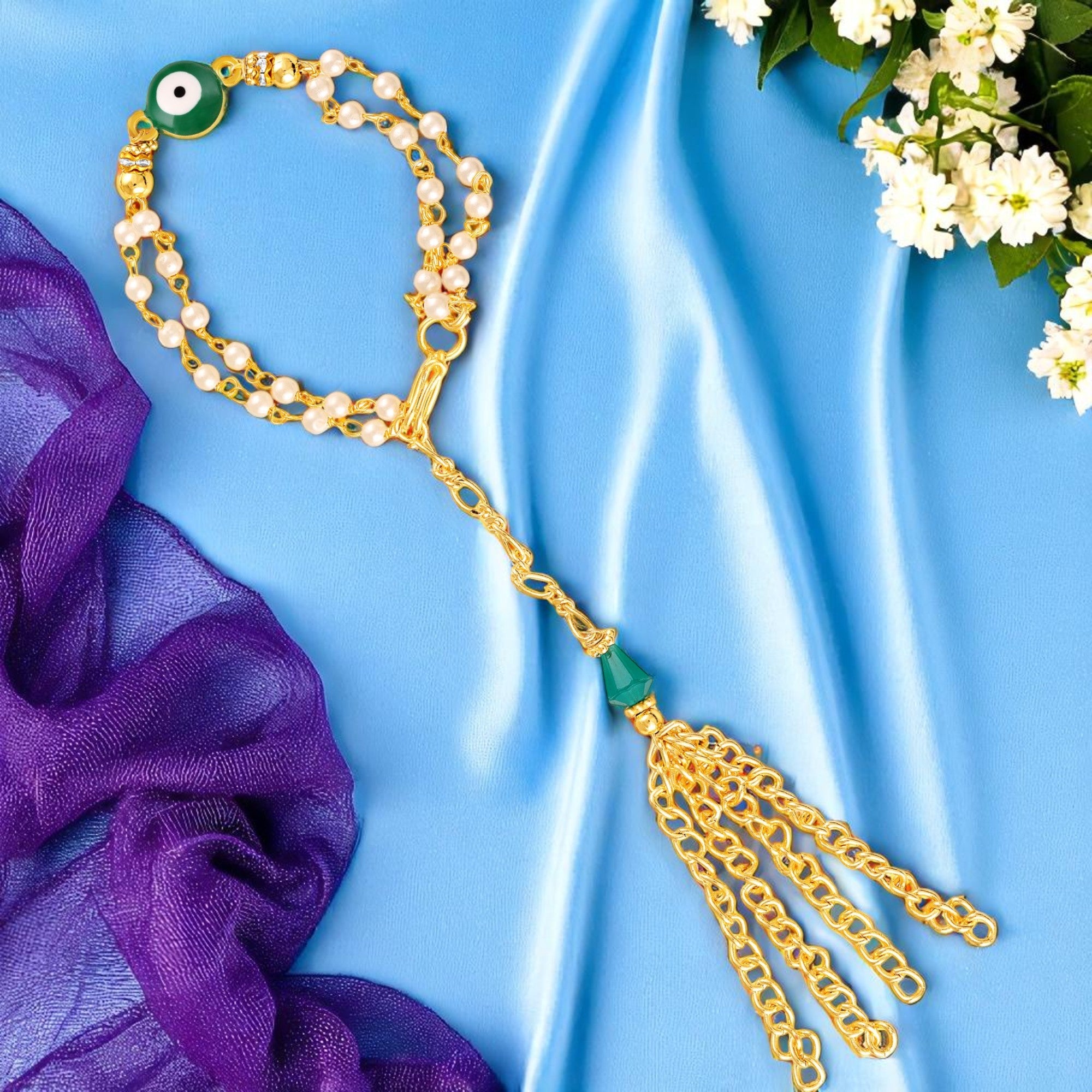 Elegant Evil Eye Lumba Rakhi for Bhabhi