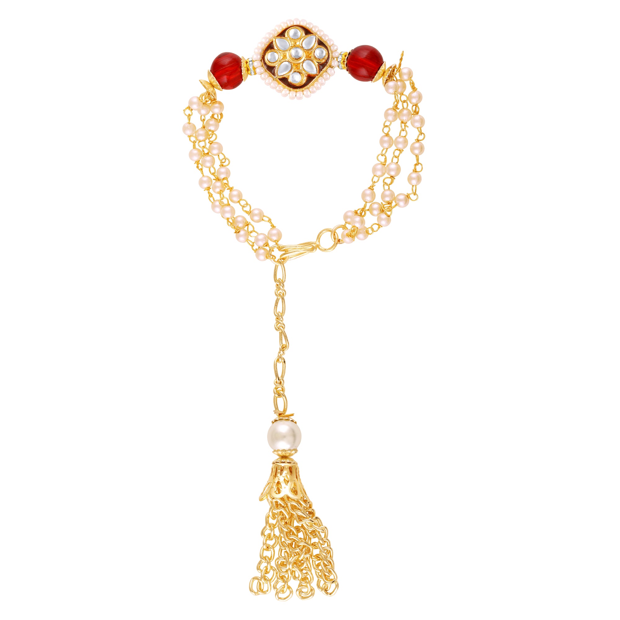 Traditional Kundan Lumba Rakhi for Bhabhi
