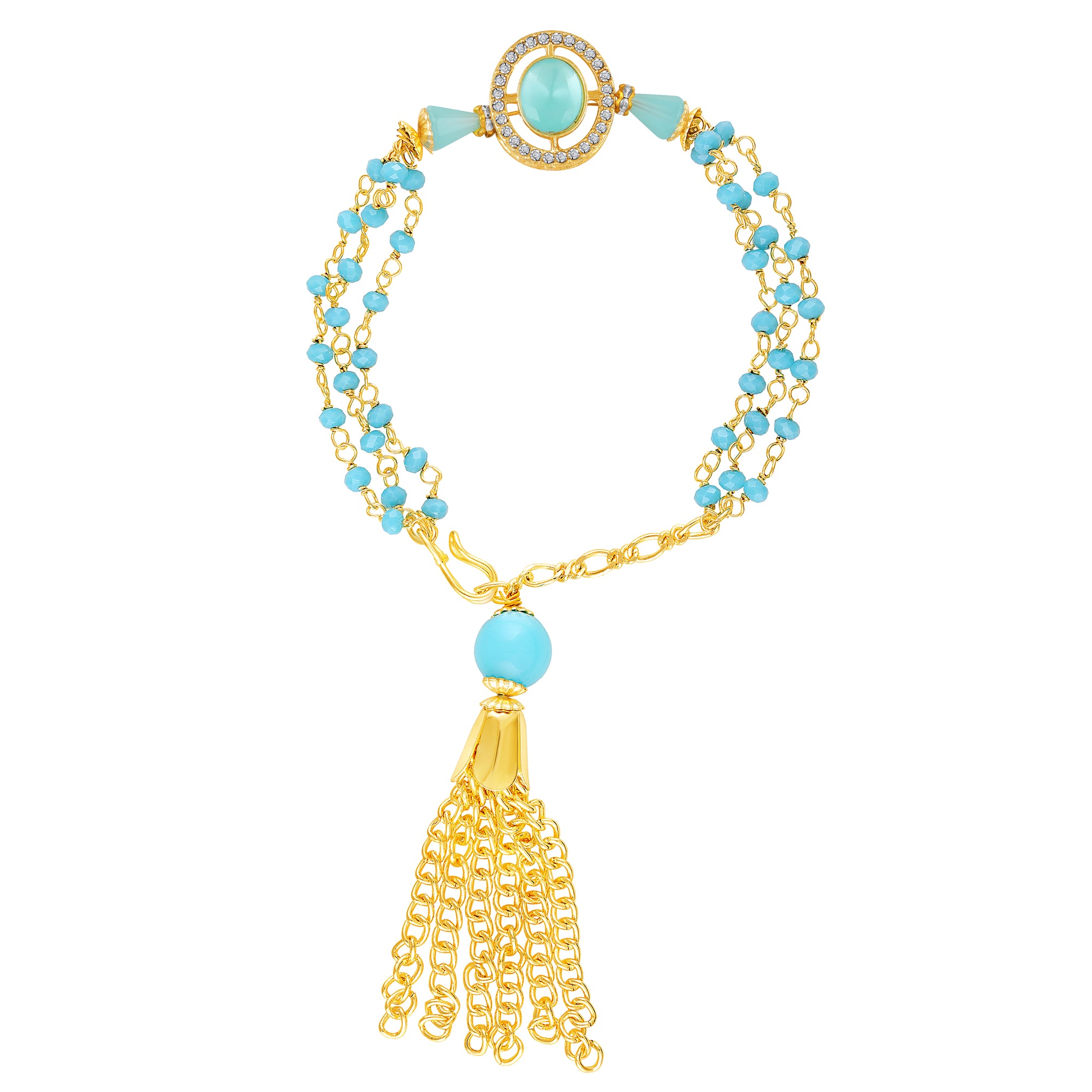 Sky Blue Lumba Rakhi for Bhabhi