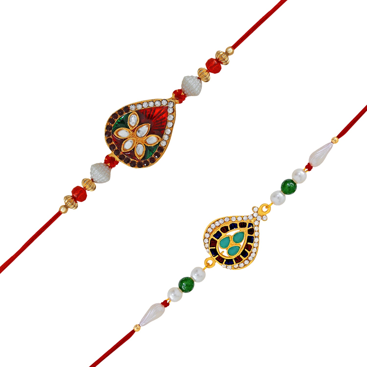 Tear drop Meena work Rakhis