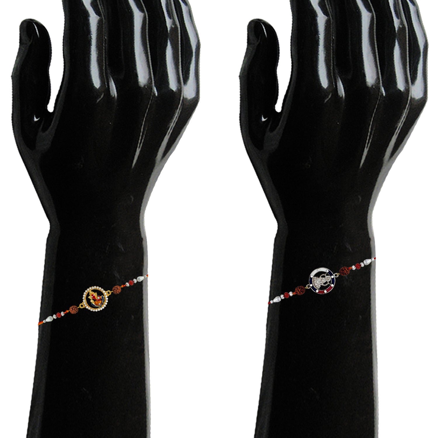 Spiritual Ganesha and Laxmi mata Rudraksha Rakhi combo