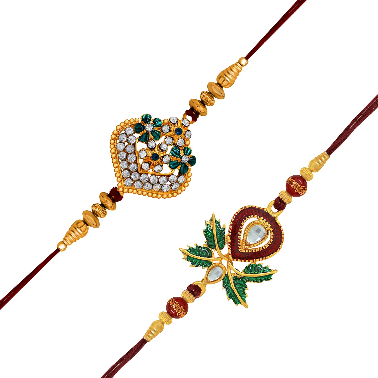 Sparkling Crystals and Kalash Rakhis Combo