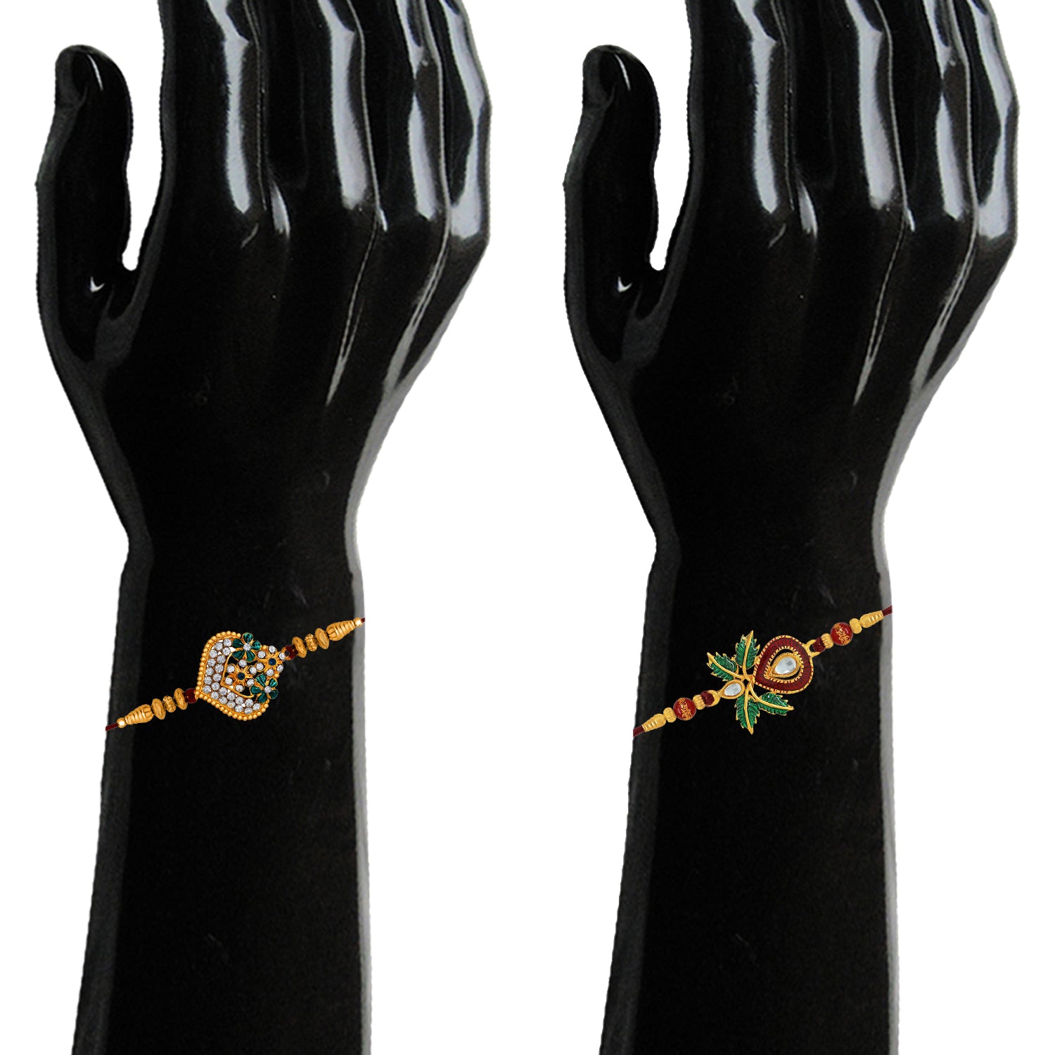 Sparkling Crystals and Kalash Rakhis Combo