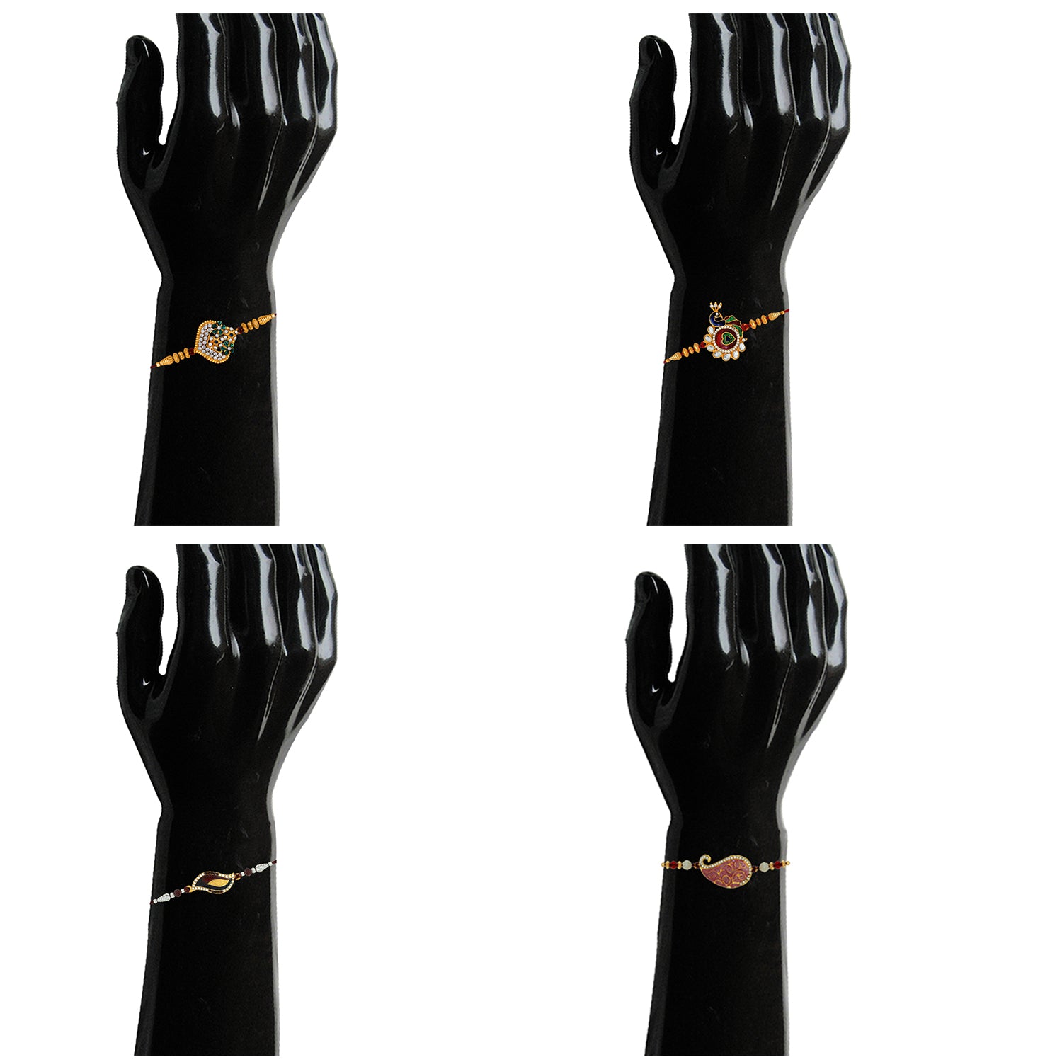 Beautiful Assorted Meena work Rakhis combo