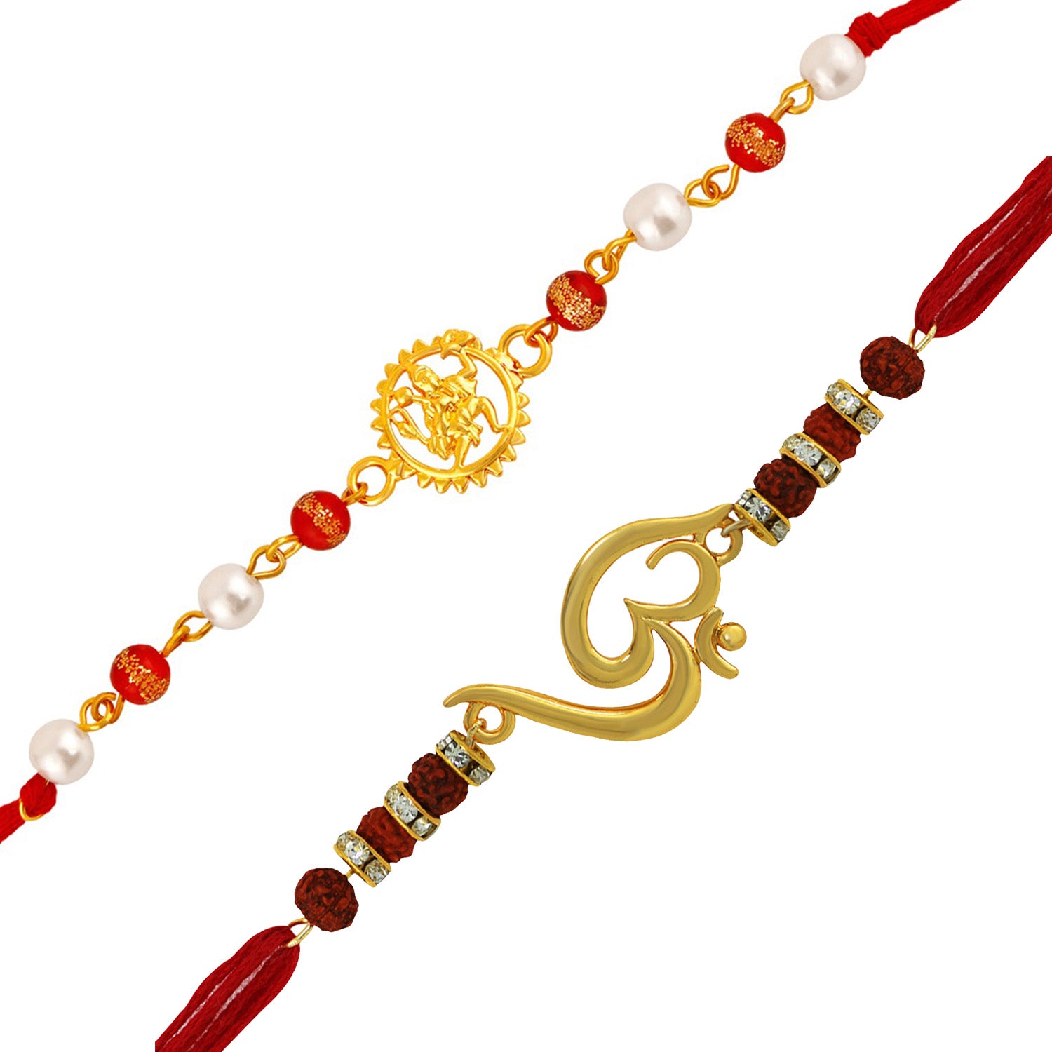 Spiritual Hanuman and Om rakhi combo