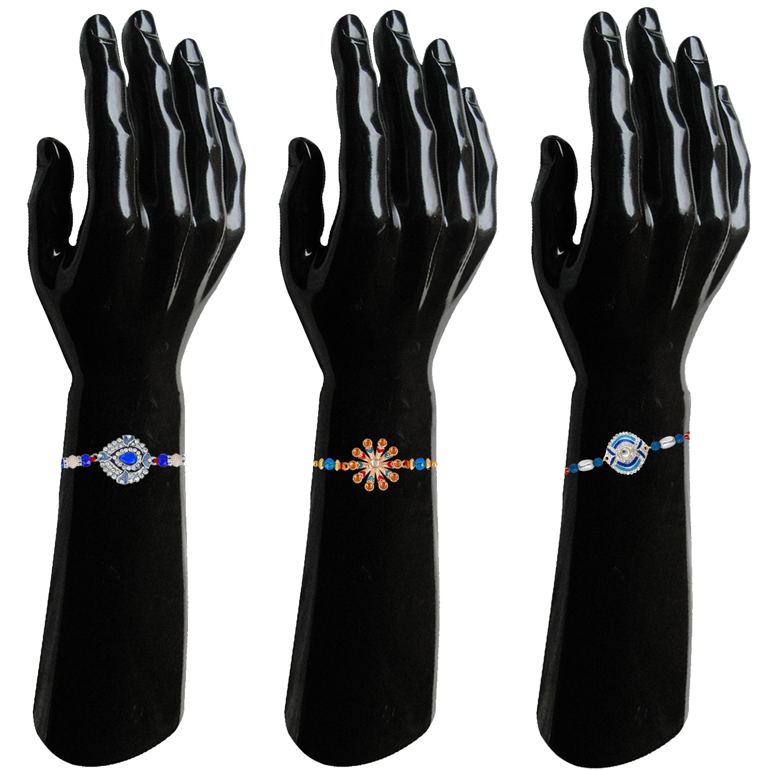 Combo of 3 Exclusive Designer Multicolour Crystal Rakhi (Bracelet)