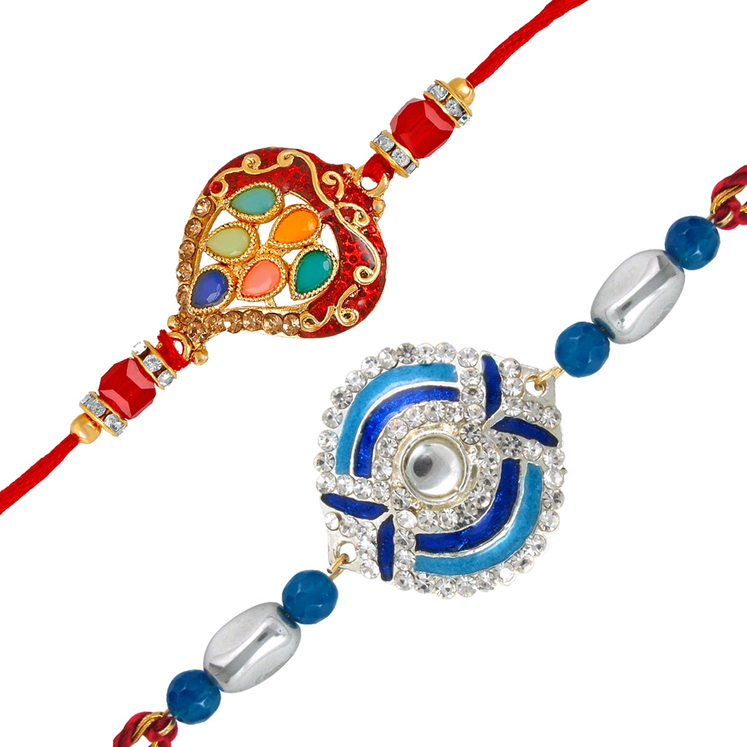 Combo of 2 Classic Designer Meenakari Rakhi (Bracelet)