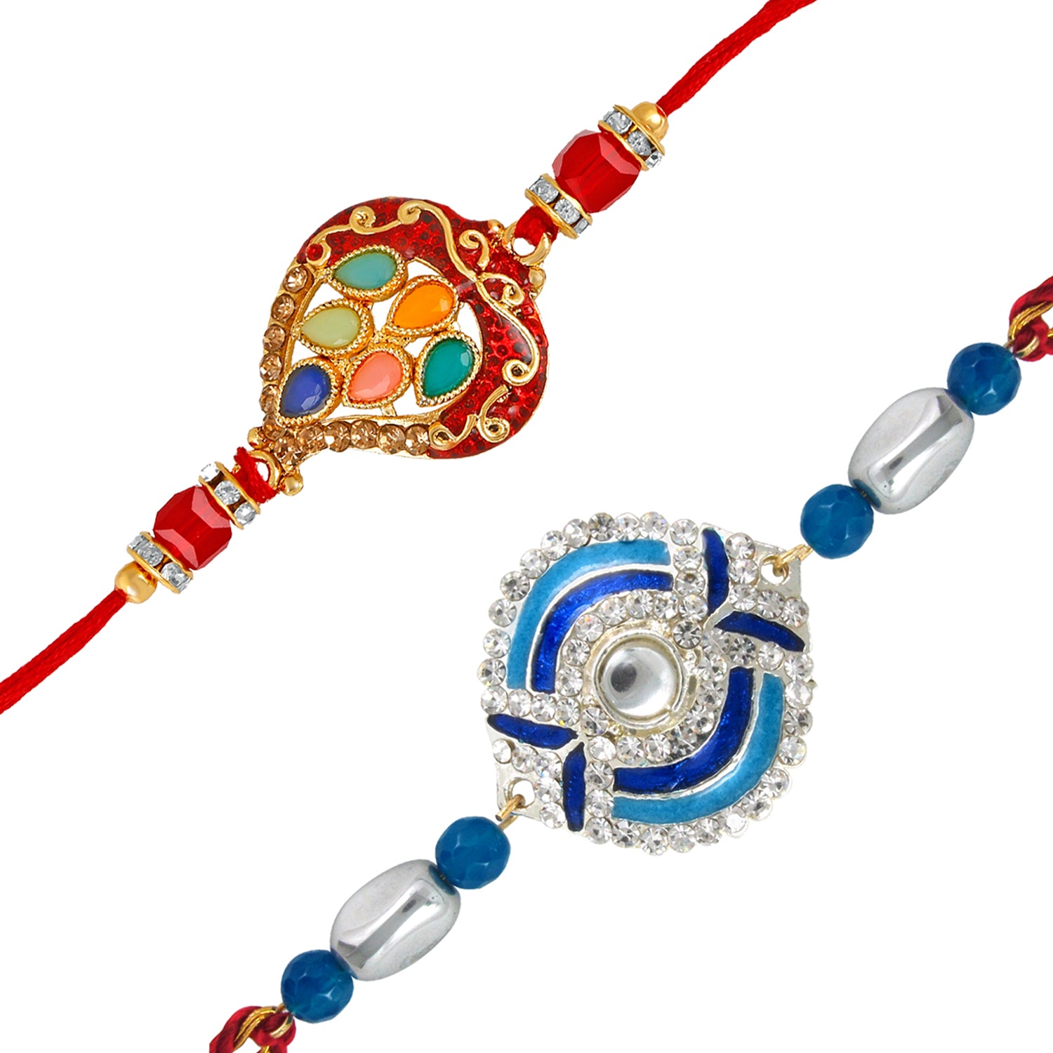 Combo of 2 Classic Designer Meenakari Rakhi (Bracelet)