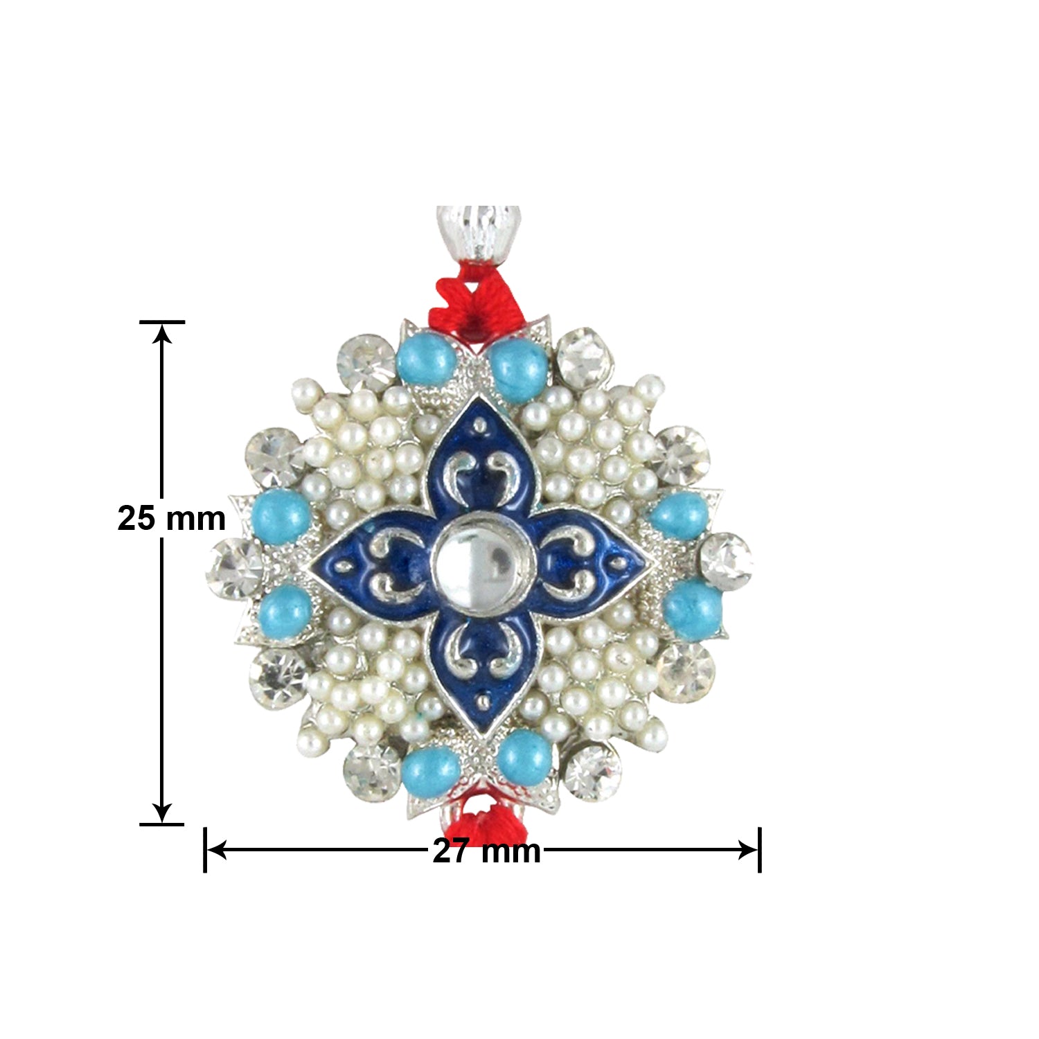 Combo of 2 Florid Rakhi with Crystals and Artificial Pearls