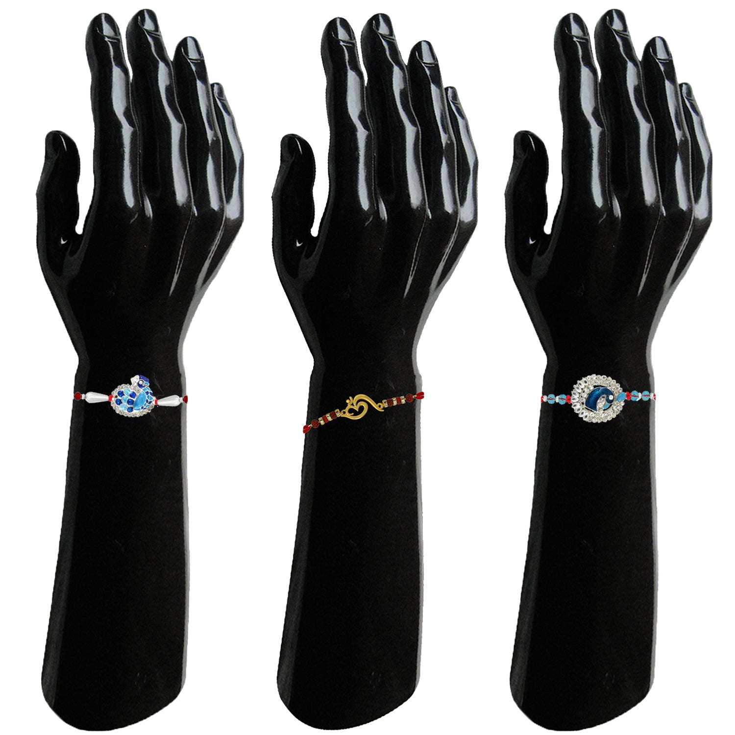 Combo of Om and Peacock Rakhis