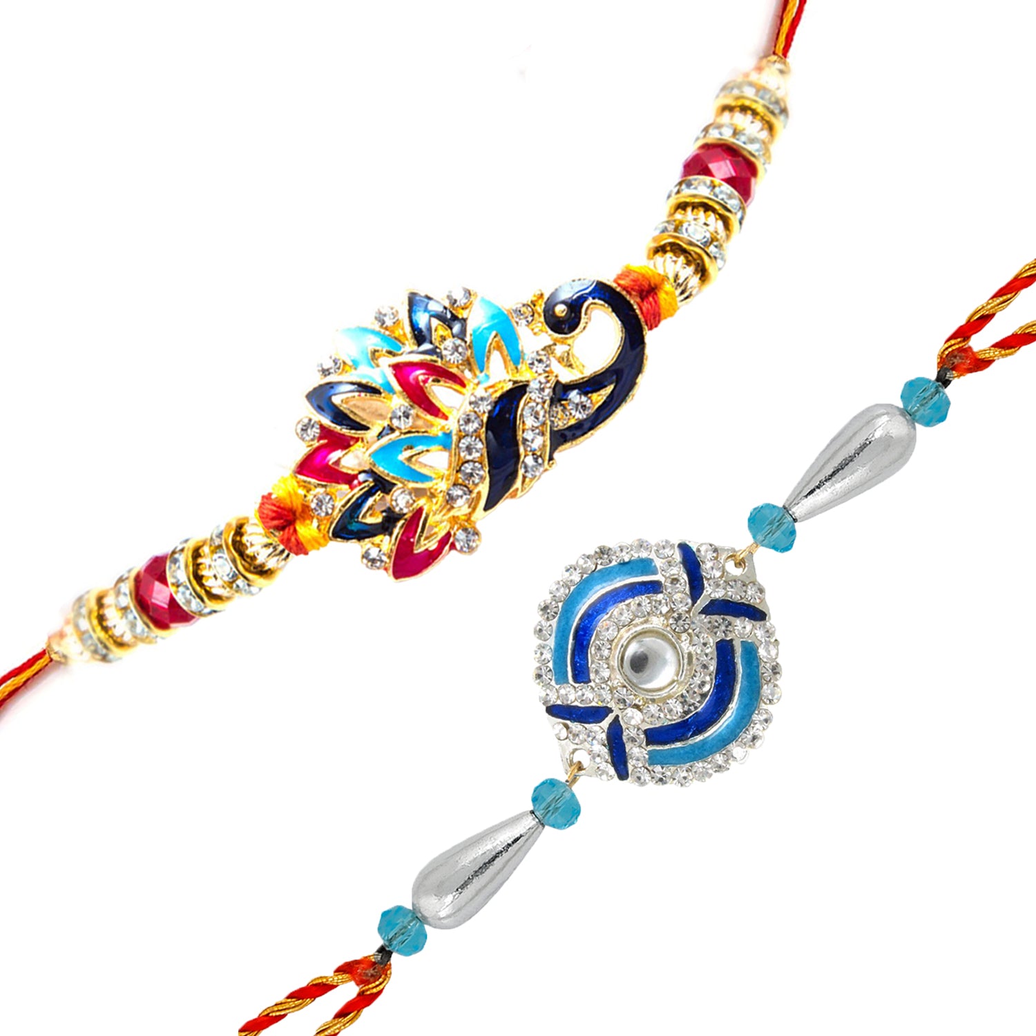 Combo of Designer Rakhis for 'Bhaiya bhabhi'