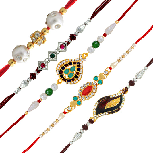 Pack of 5 Rakhshabandhan Designer Rakhi (Bracelet)
