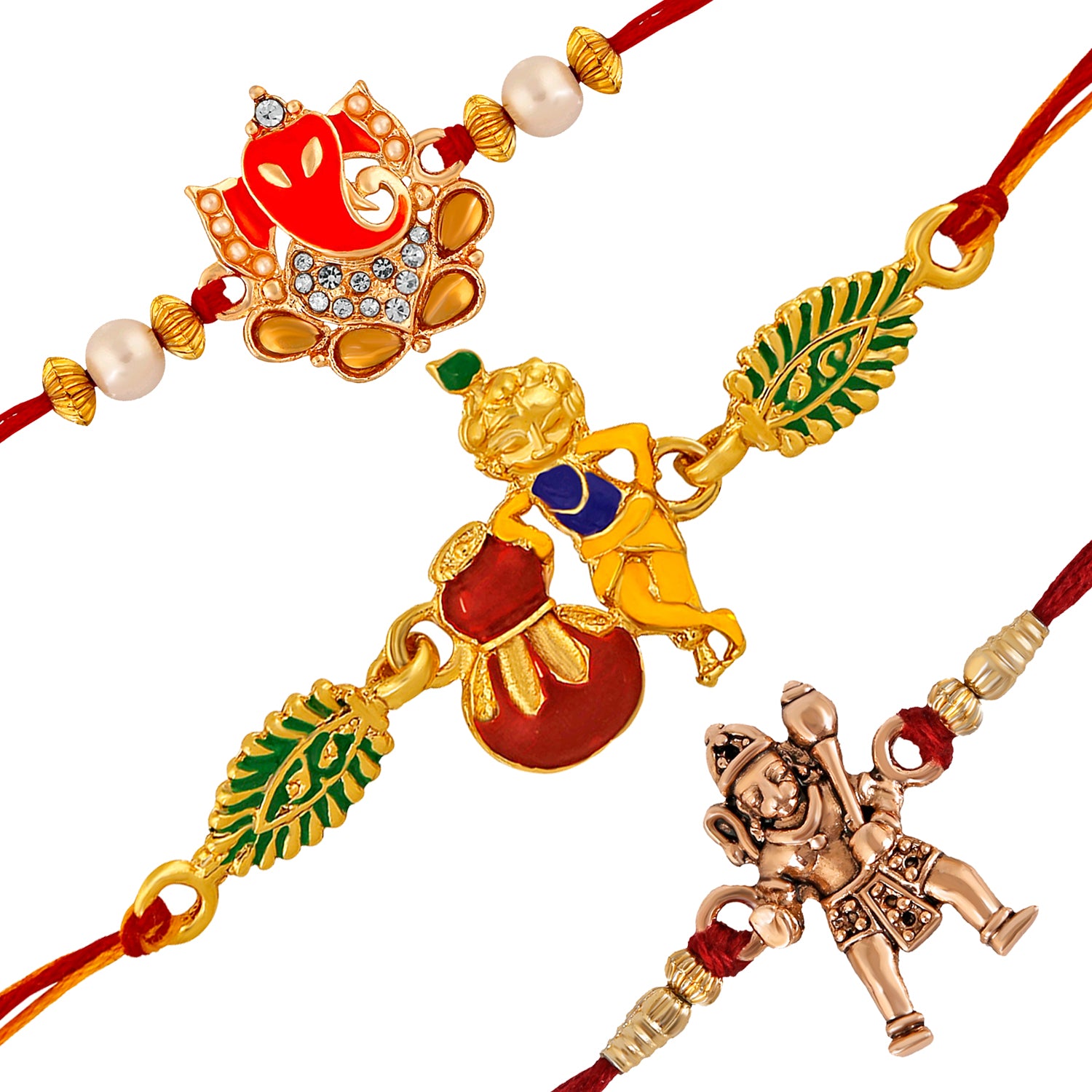 Ganesha Krishana and Hanuman Rakhi's