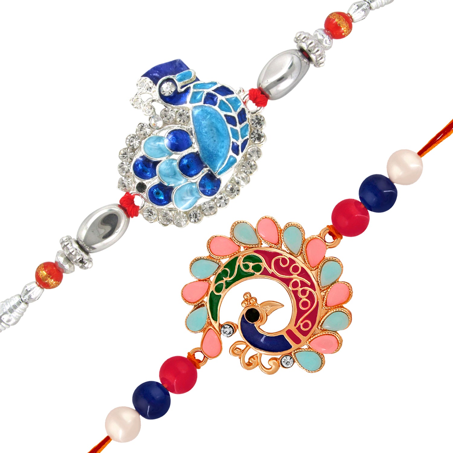 Charming Peacock Shaped Rakhis