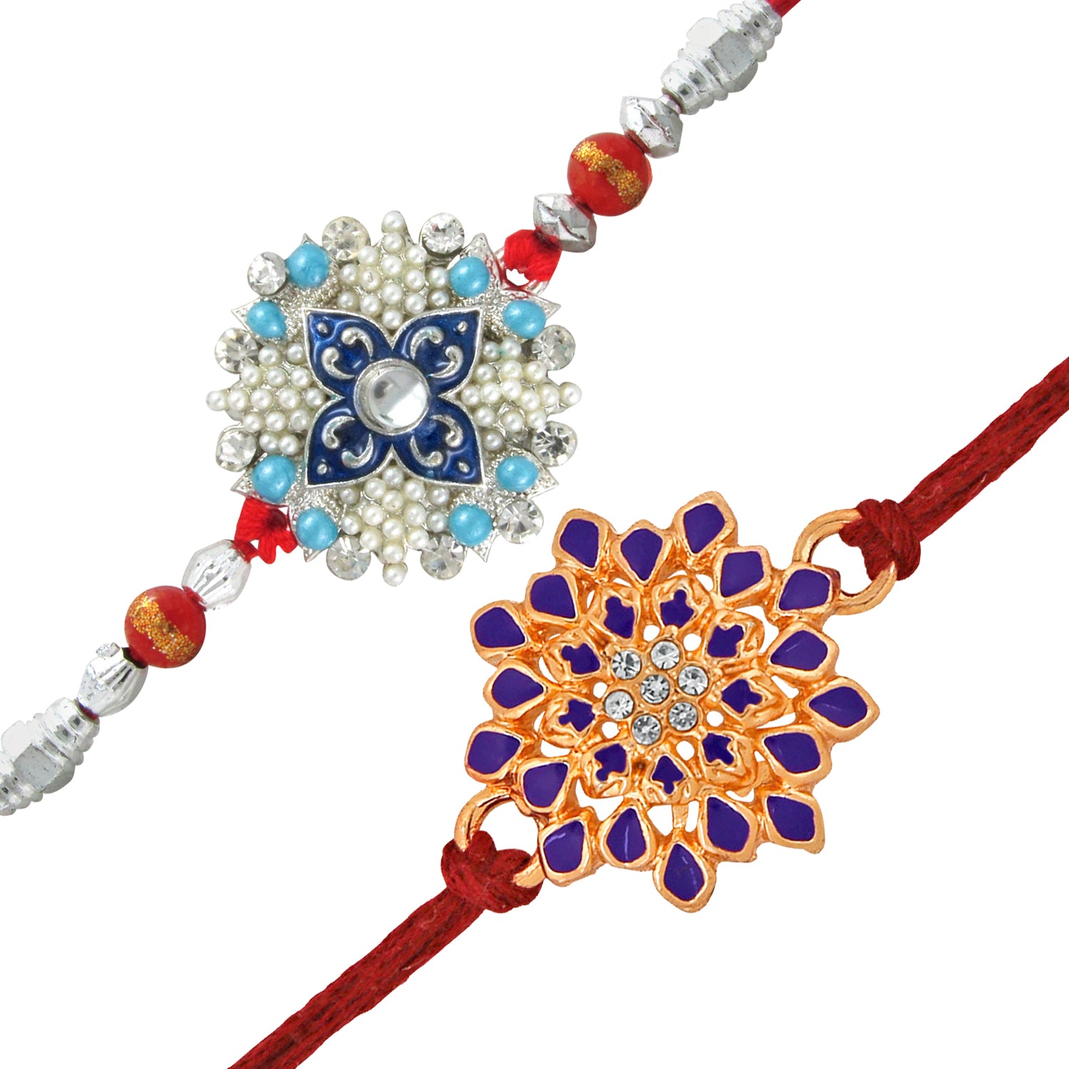 Meenakari Work Floral Rakhi