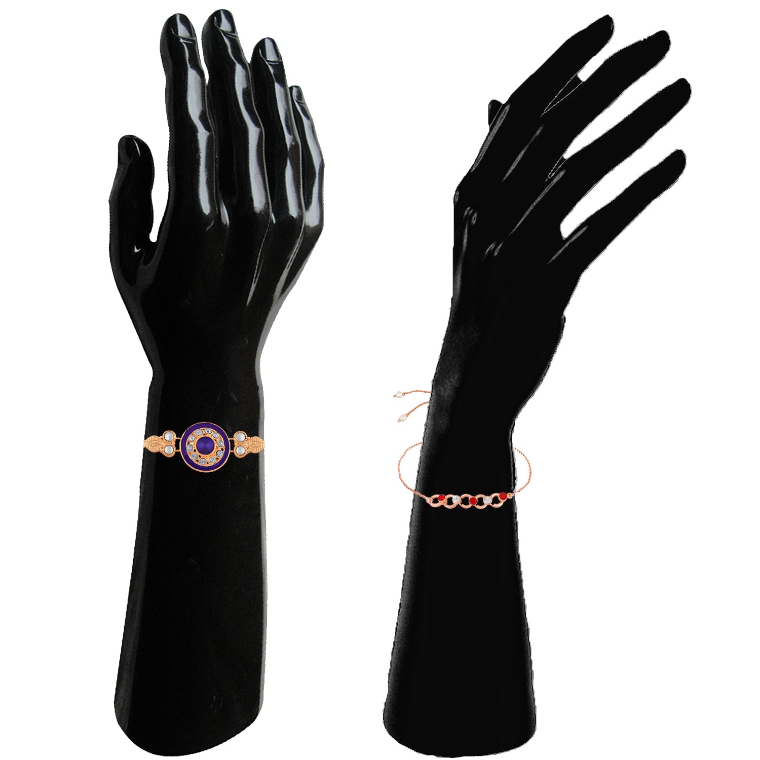 Exclusive Combo of 2 Pcs Handmade Dori Beads Worked Bhaiya Bhabhi Combo Rakhi Bracelet