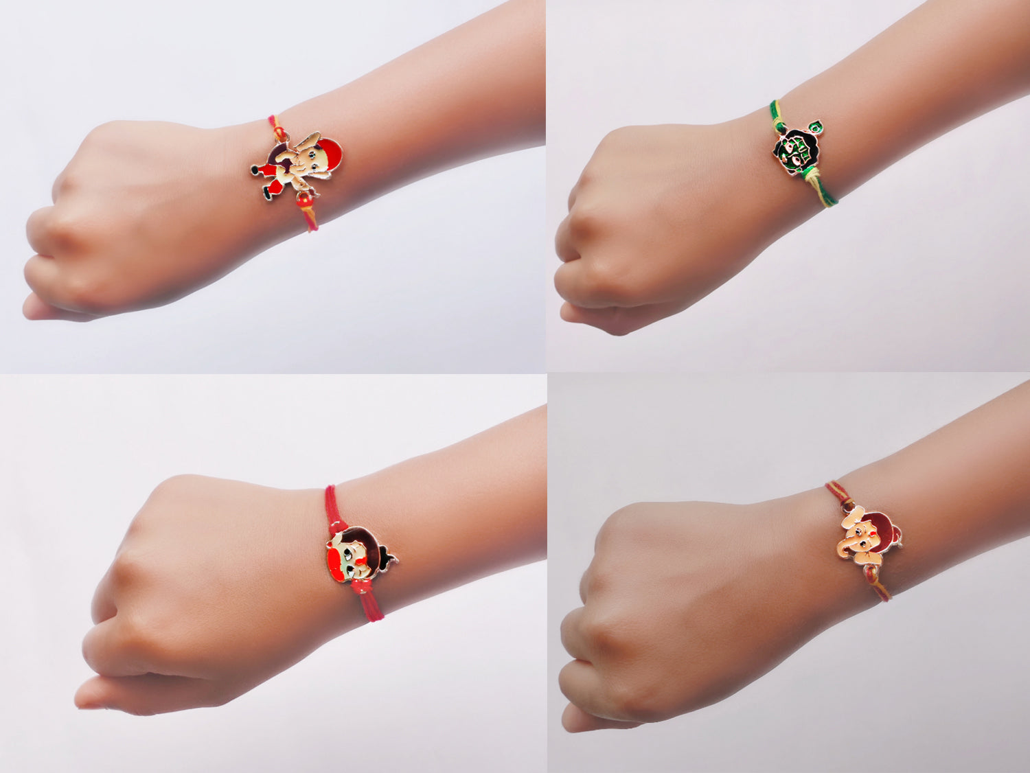 Combo of Bal Hanuman Bal Ganesh and Bal Krishna Kids Rakhi