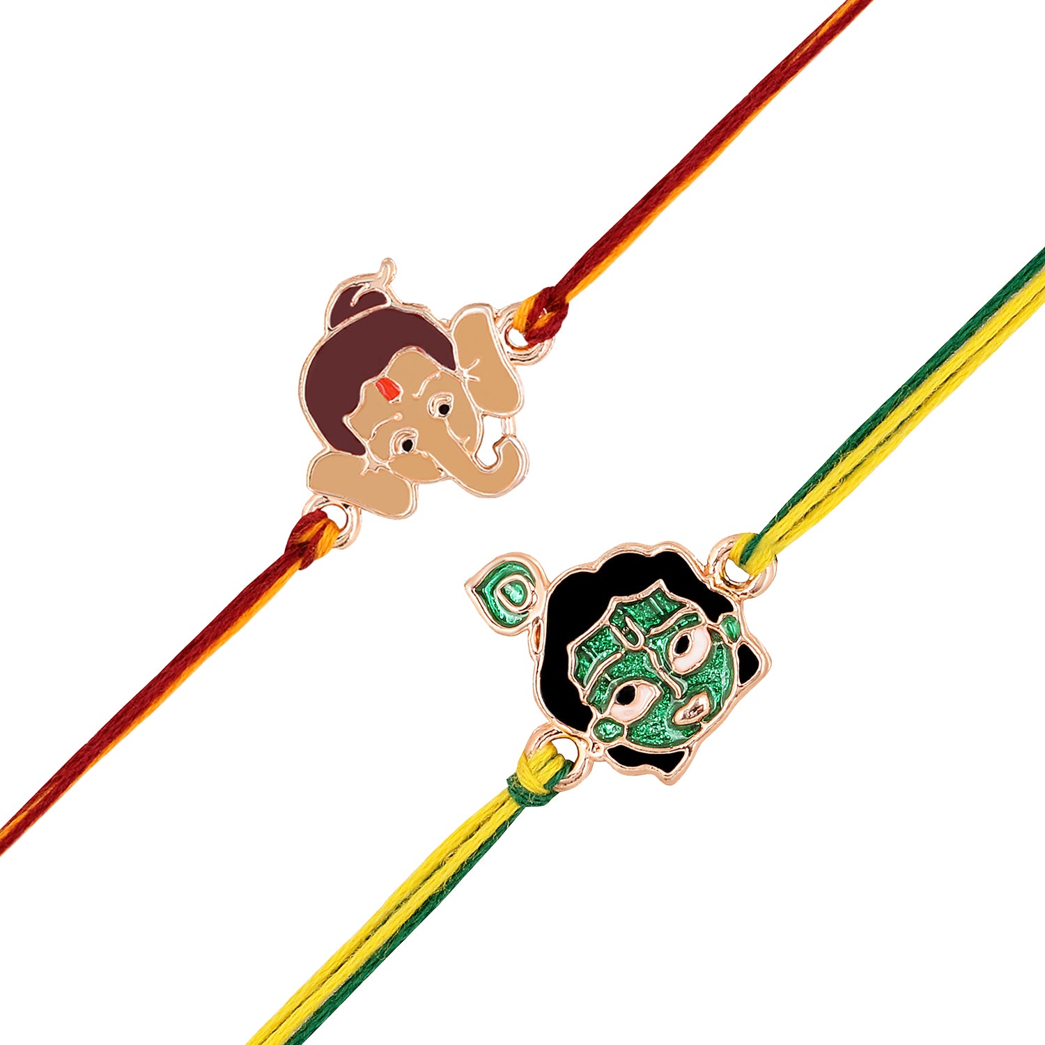 Combo of Bal Hanuman Bal Ganesh and Bal Krishna Kids Rakhi