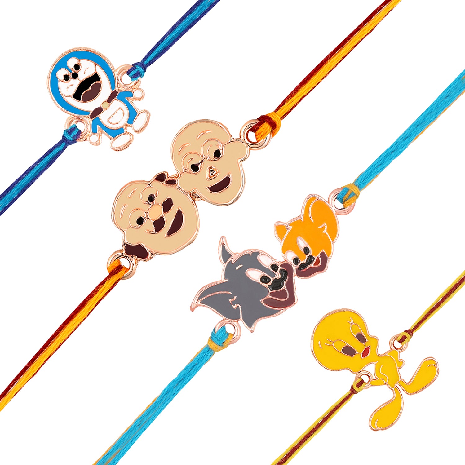 Combo of 4 Popular Trendy Cartoon Multicolor Kids Rakhi