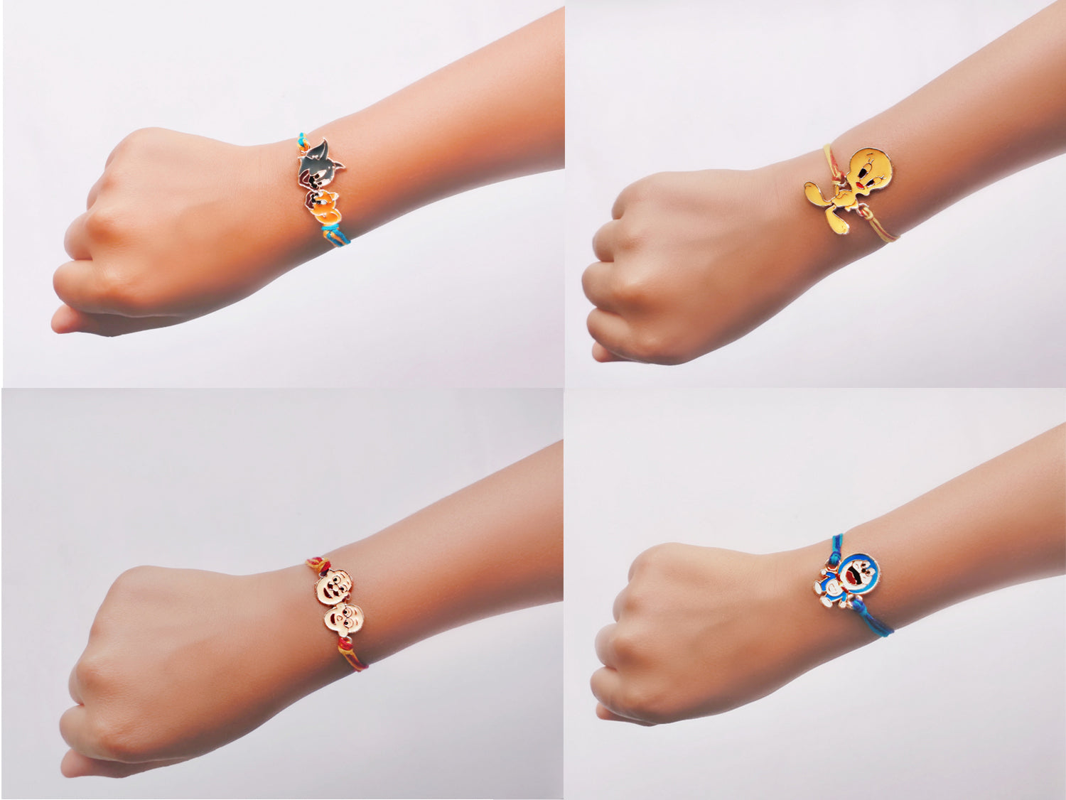 Combo of 4 Popular Trendy Cartoon Multicolor Kids Rakhi