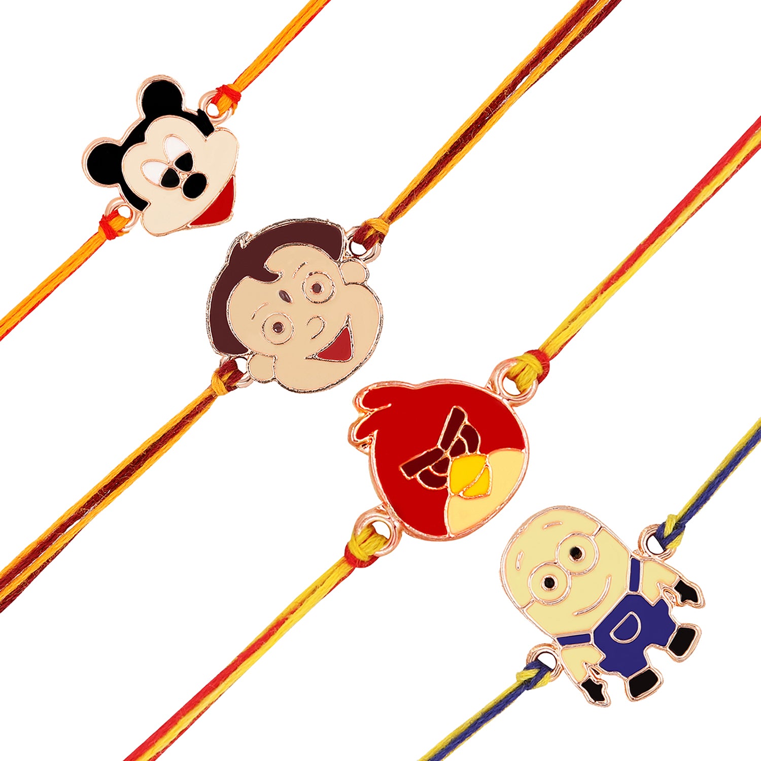 Combo of 4 Popular Trendy Colorful Cartoon Kids Rakhi