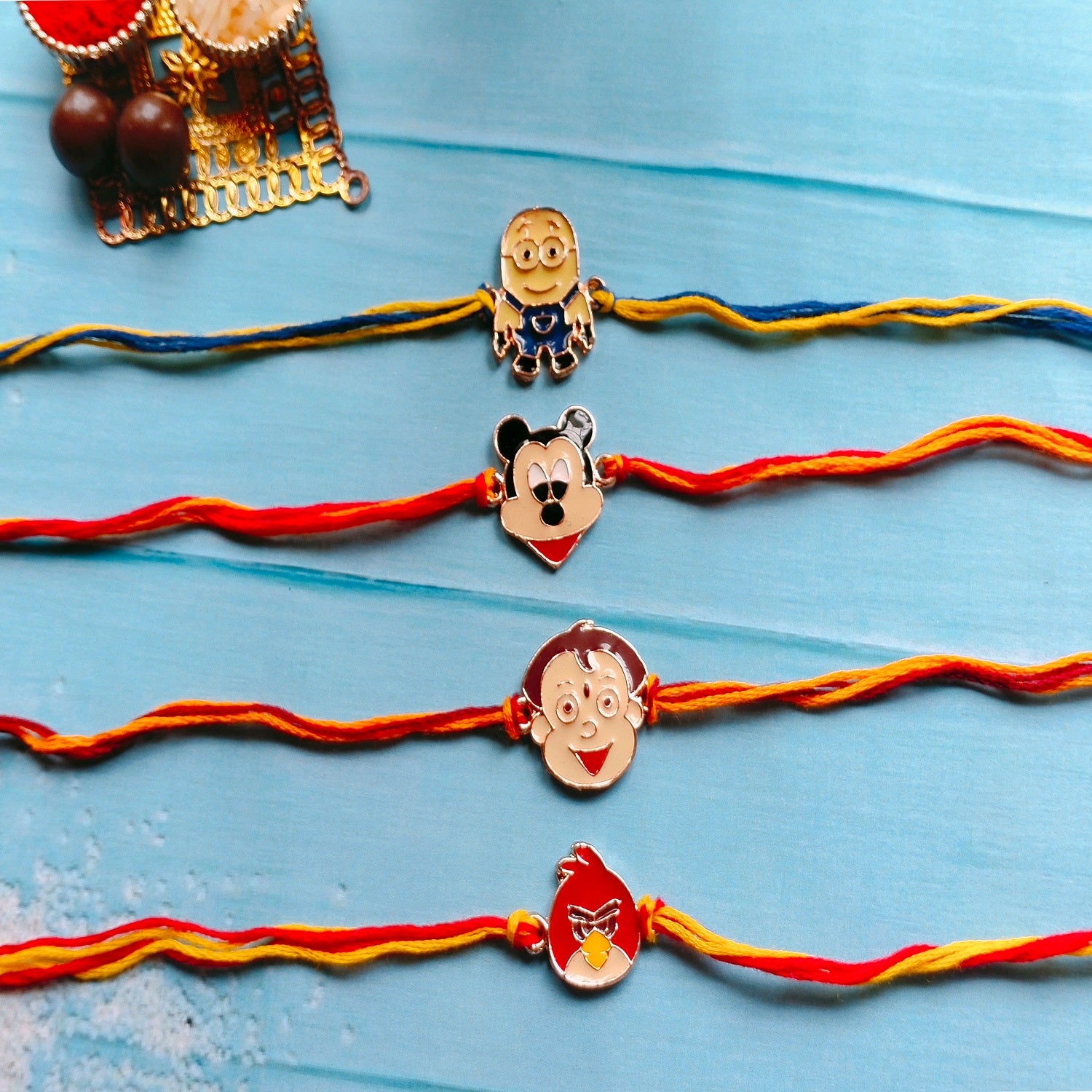 Combo of 4 Popular Trendy Colorful Cartoon Kids Rakhi