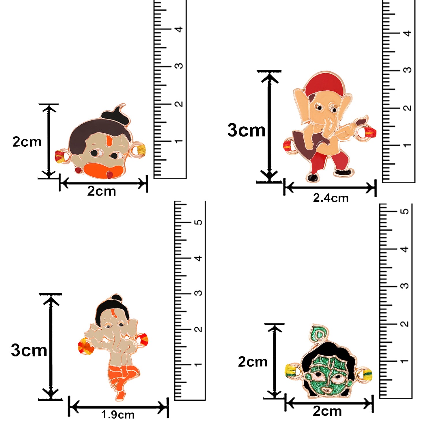 Combo of Bal Hanuman Bal Ganesh and Bal Krishna