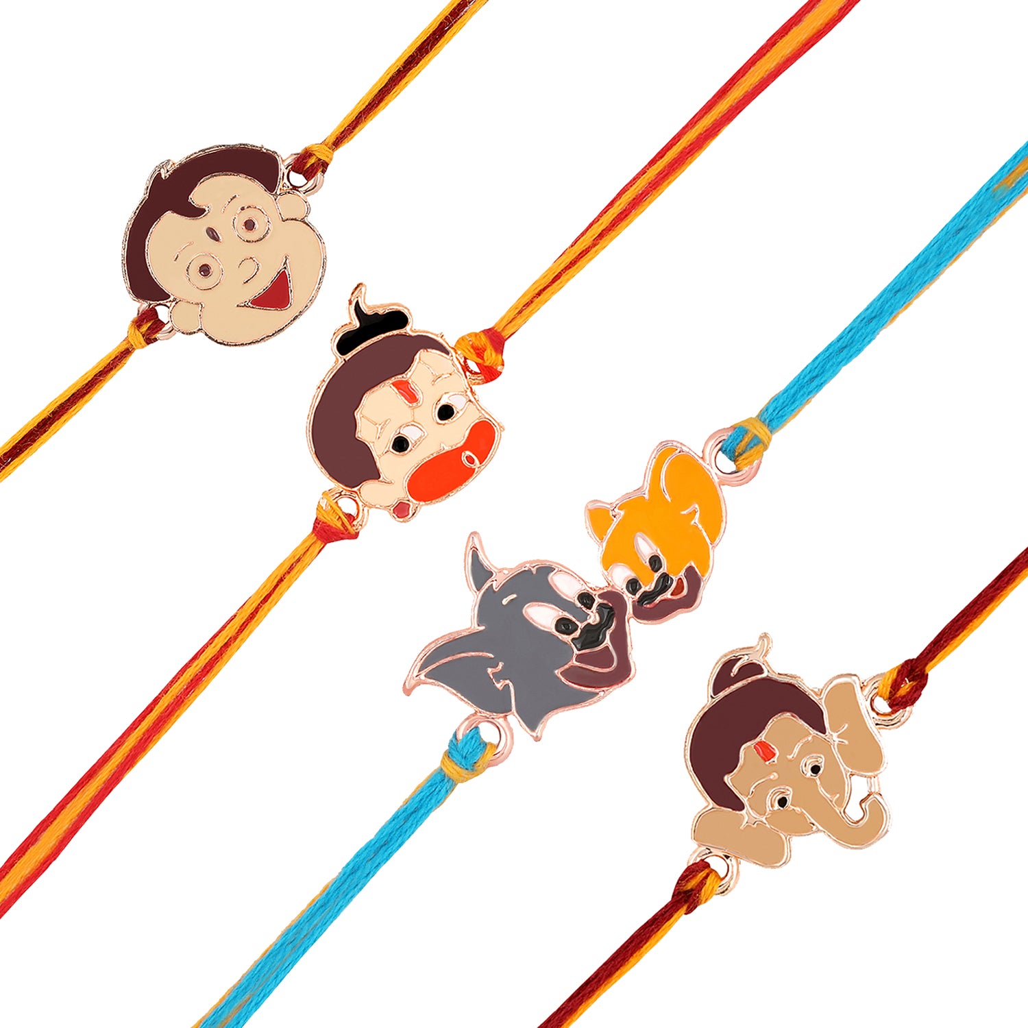 Combo of 2 God and 2 Cartoon Rakhis