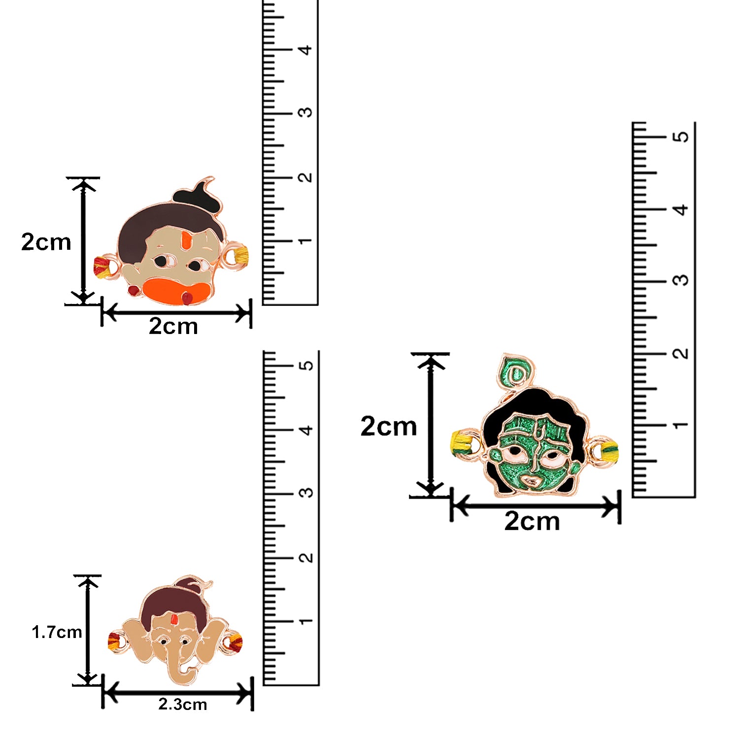 Combo of Bal Ganesh and Bal Krishna Kids Rakhi