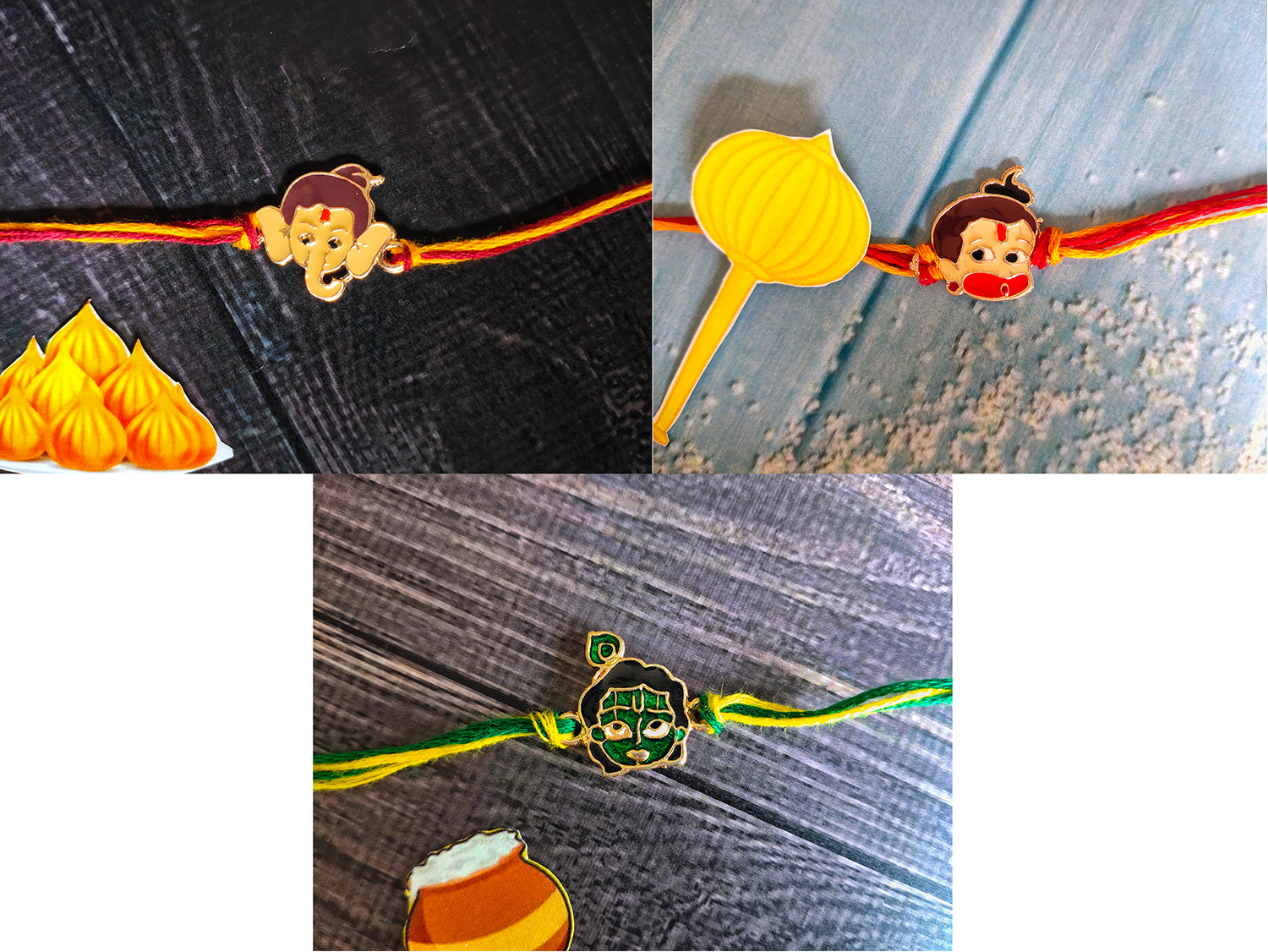 Combo of Bal Ganesh and Bal Krishna Kids Rakhi
