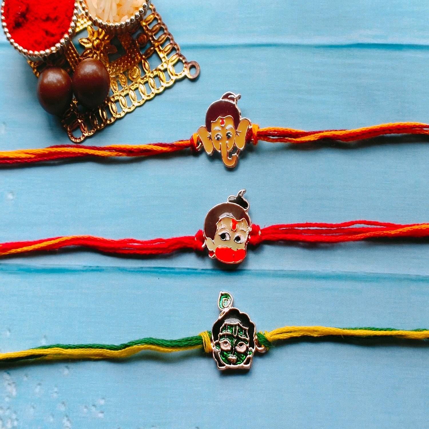 Combo of Bal Ganesh and Bal Krishna Kids Rakhi