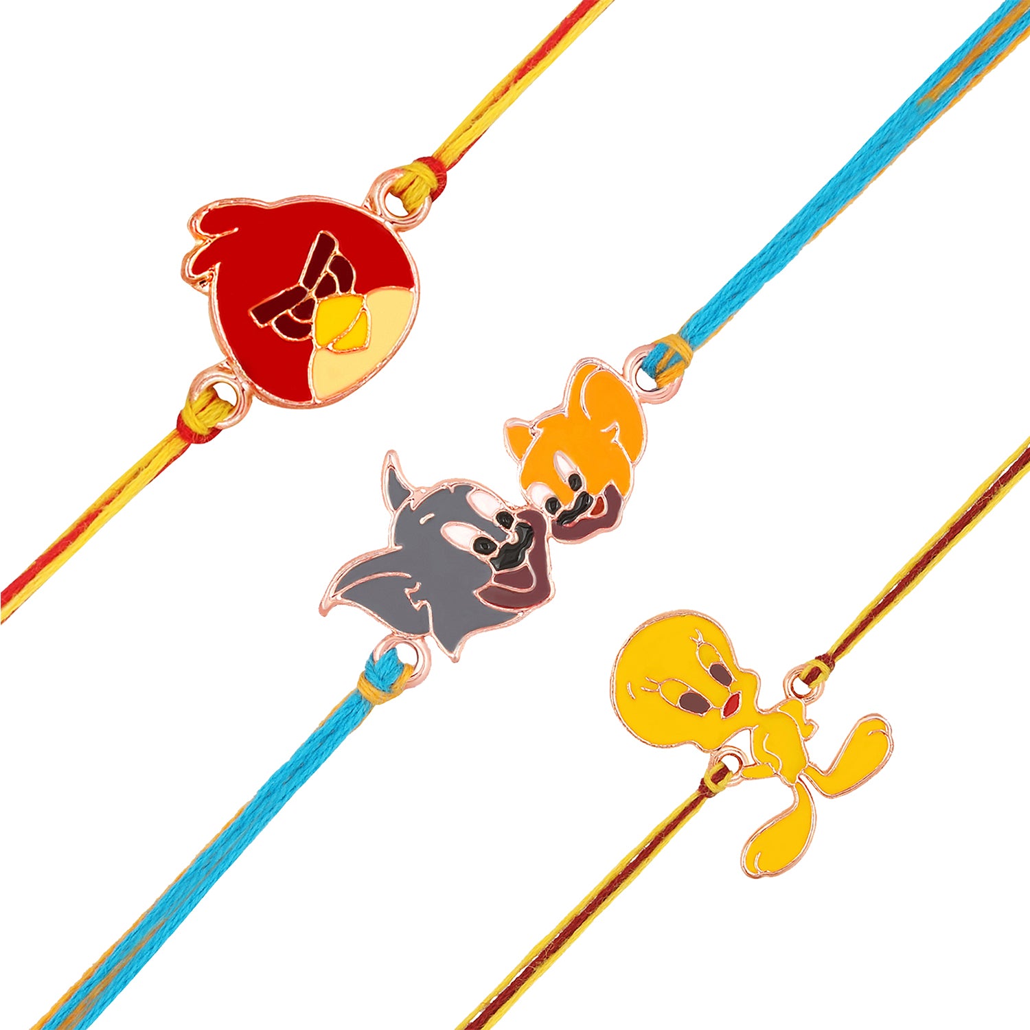 Combo of 3 Popular Trendy Multi-Color Cartoon Kids Rakhi