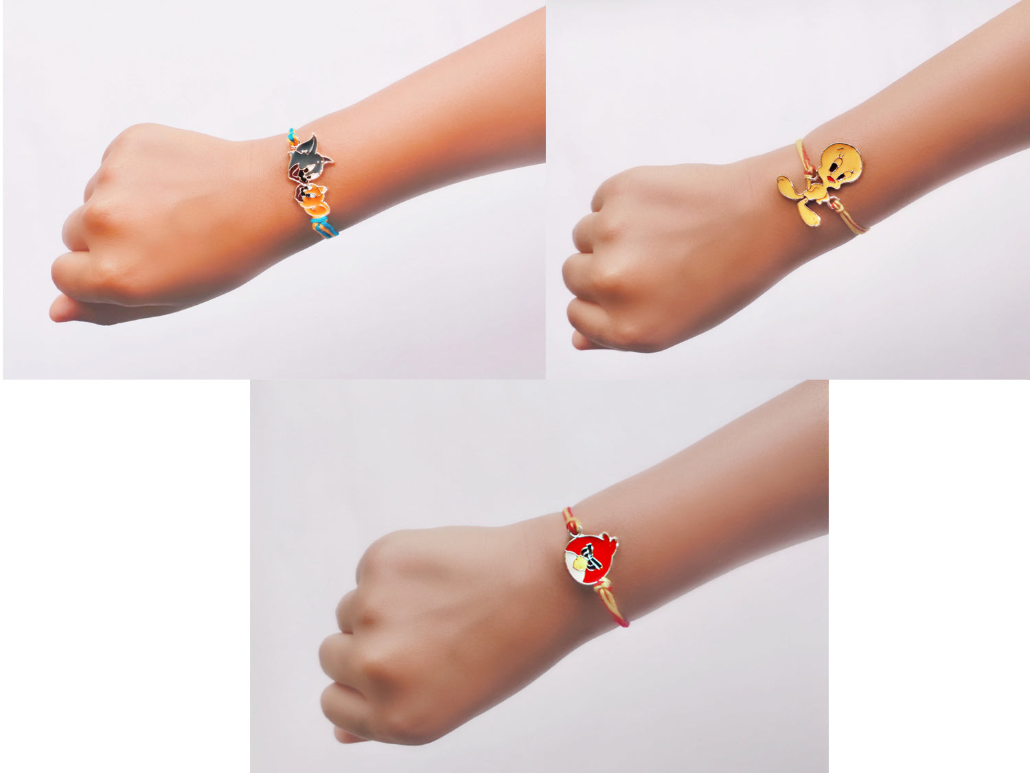 Combo of 3 Popular Trendy Multi-Color Cartoon Kids Rakhi