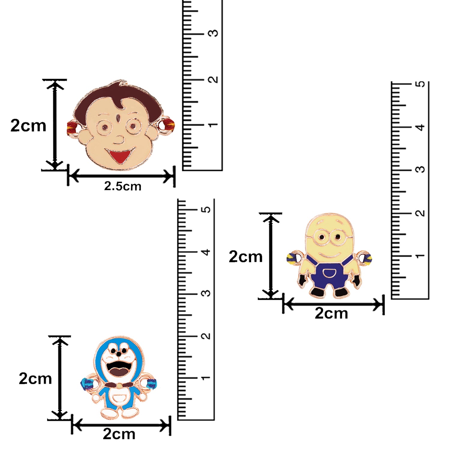 Combo of 3 Popular Trendy Cartoon Kids Rakhi