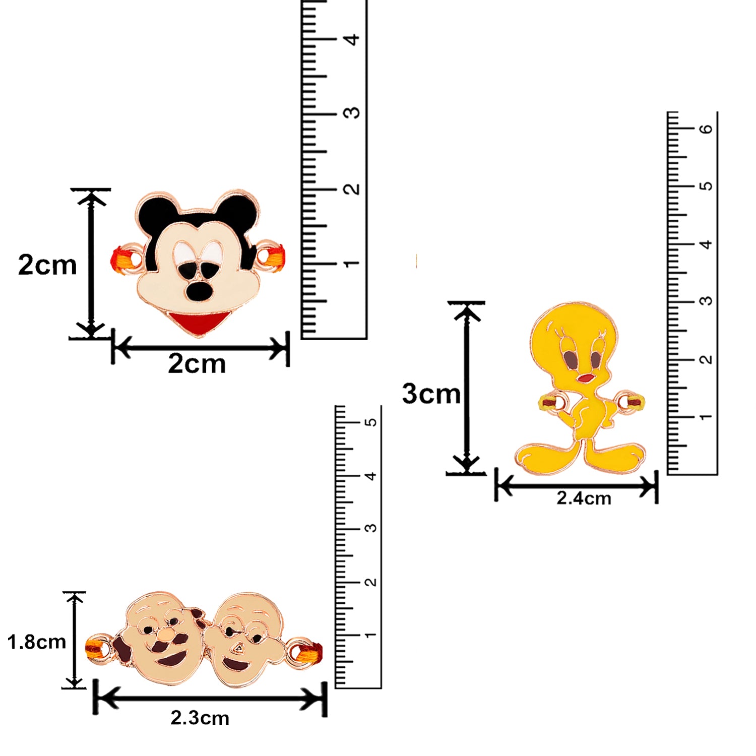 Combo of 3 Popular Trendy Colorful Cartoon Kids Rakhi