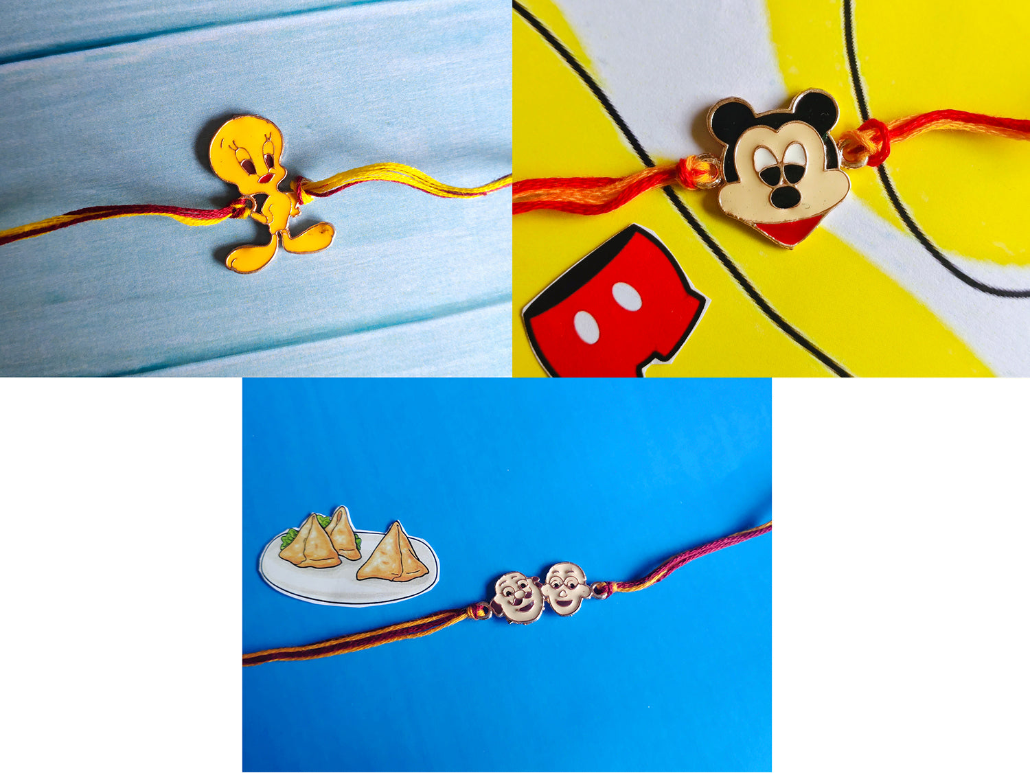 Combo of 3 Popular Trendy Colorful Cartoon Kids Rakhi