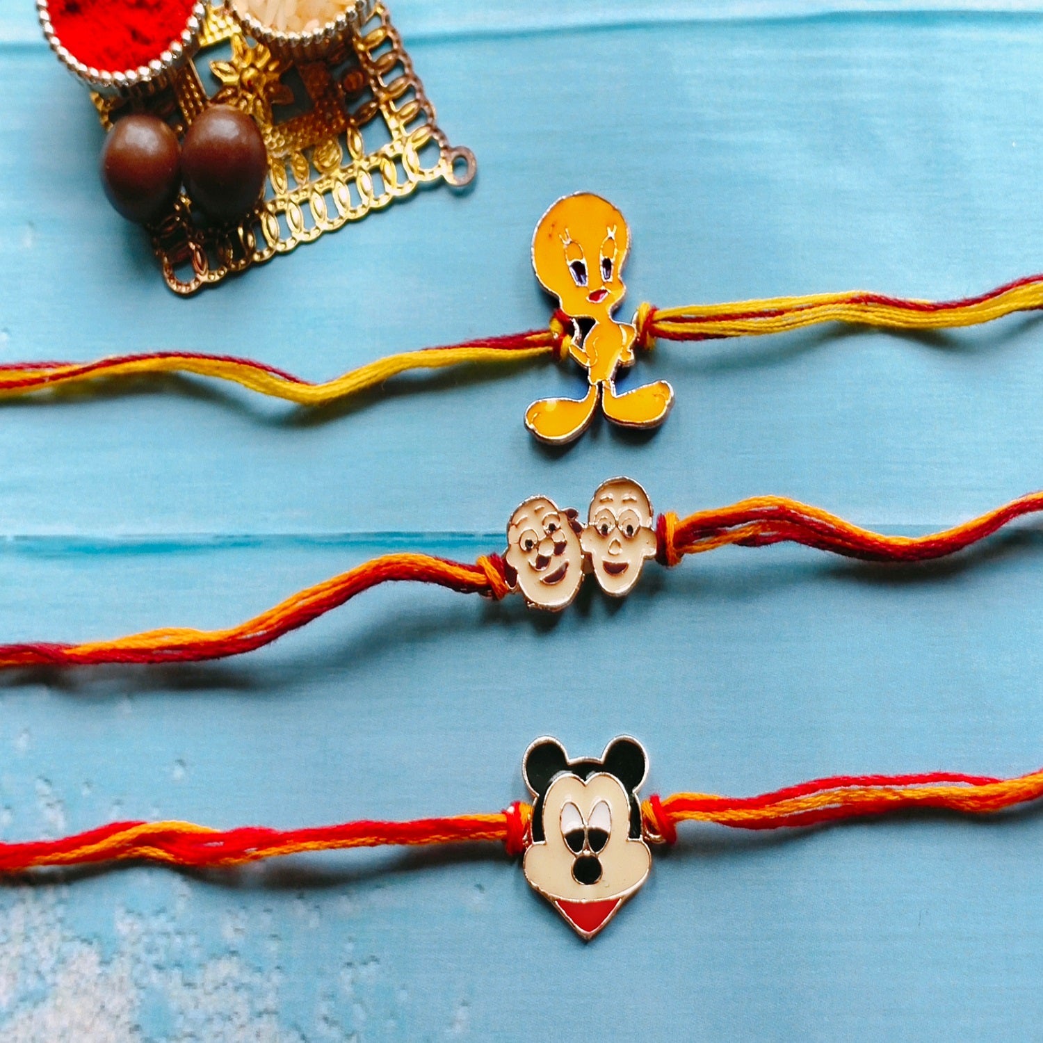 Combo of 3 Popular Trendy Colorful Cartoon Kids Rakhi